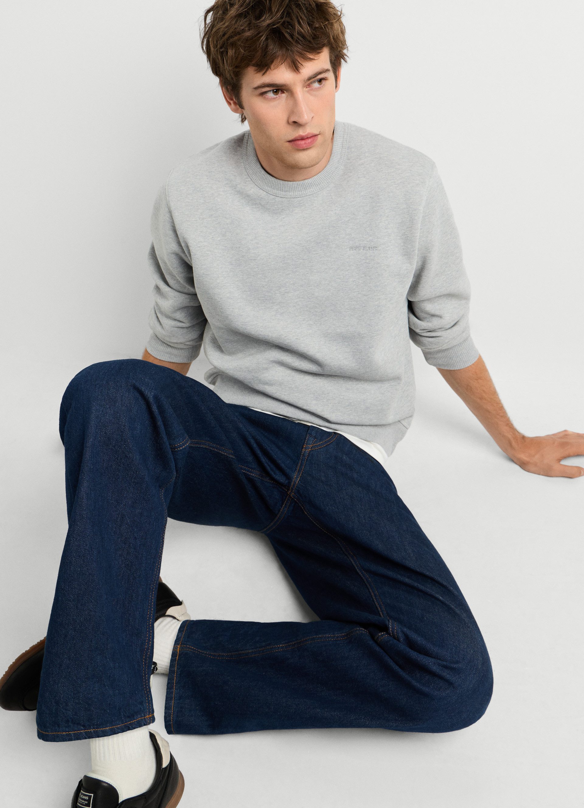 Pepe Jeans Sweatshirt JEFFERSON CREW mit Logostickerei, Baumwollmix – Bild 5 von 5