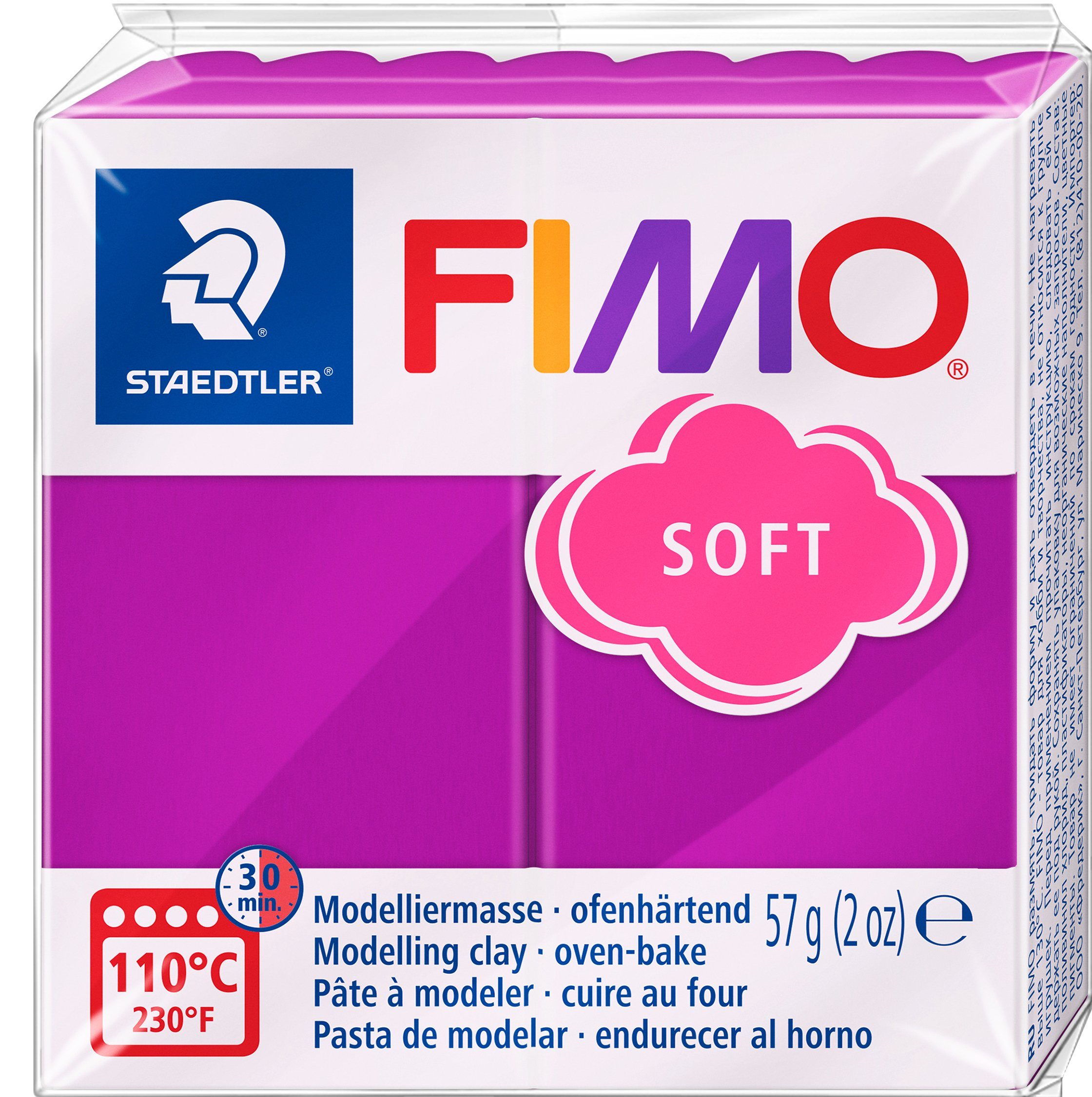FIMO Modelliermasse soft Basisfarben, 57 g Purpurviolett | Malerfolien