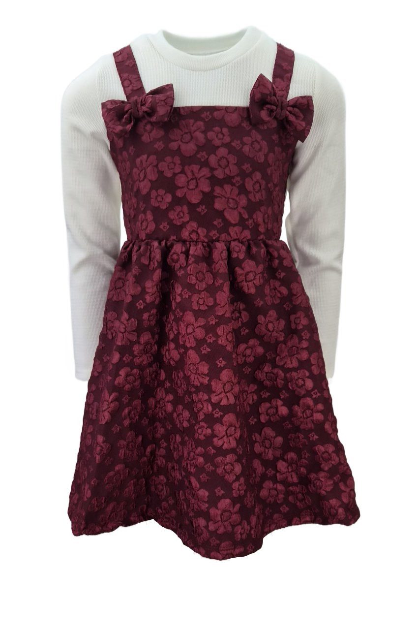 Girls Fashion 2-in-1-Kleid Mädchen Kleid mit Langarmshirt und Tasche K9751e – Bild 2 von 3