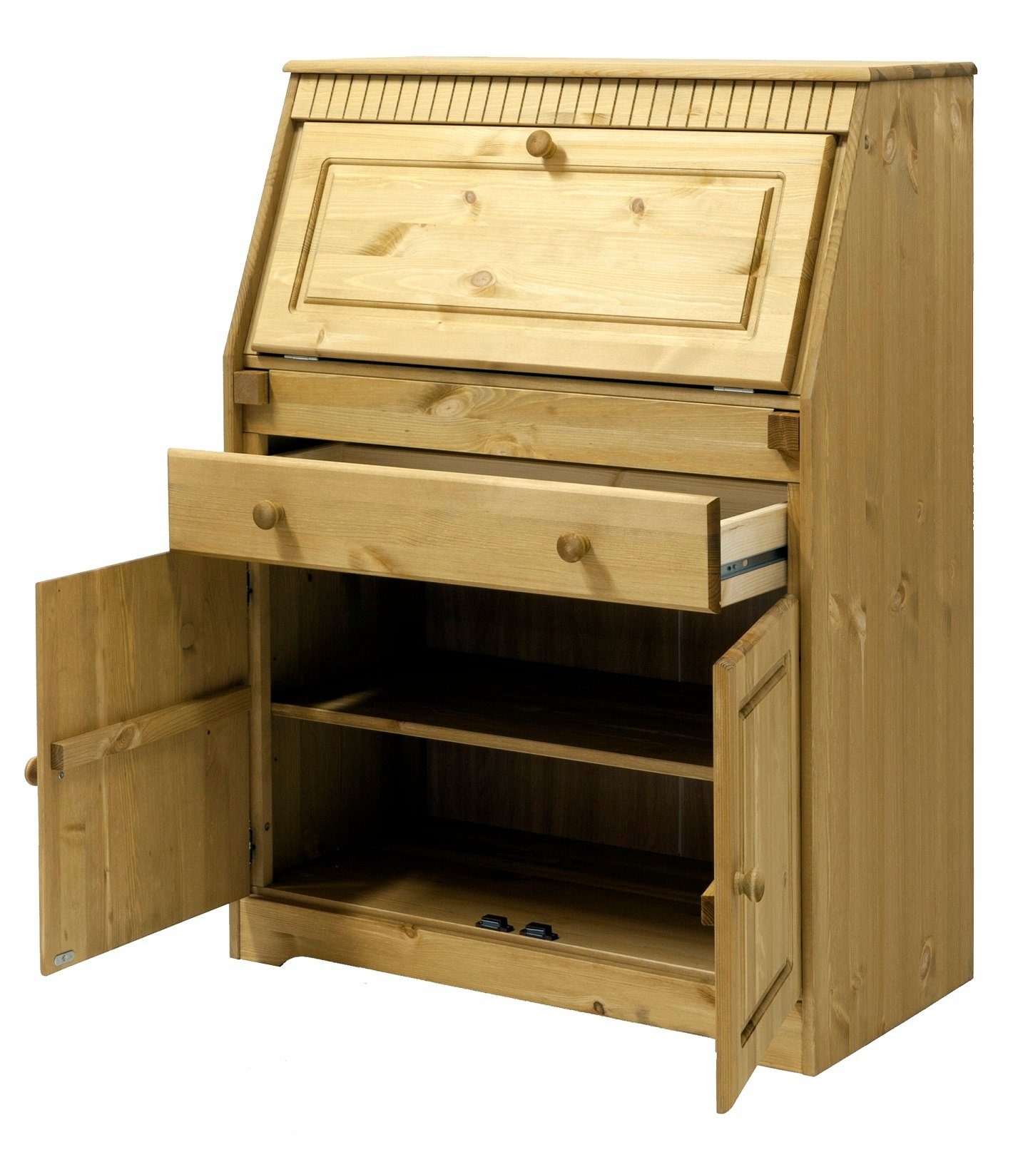 Clever-Moebel Sekretär Sekretär aus Kiefernholz im Landhausstil Schreibtisch, Breite: 83cm, Tiefe: 41cm, Höhe: 111cm