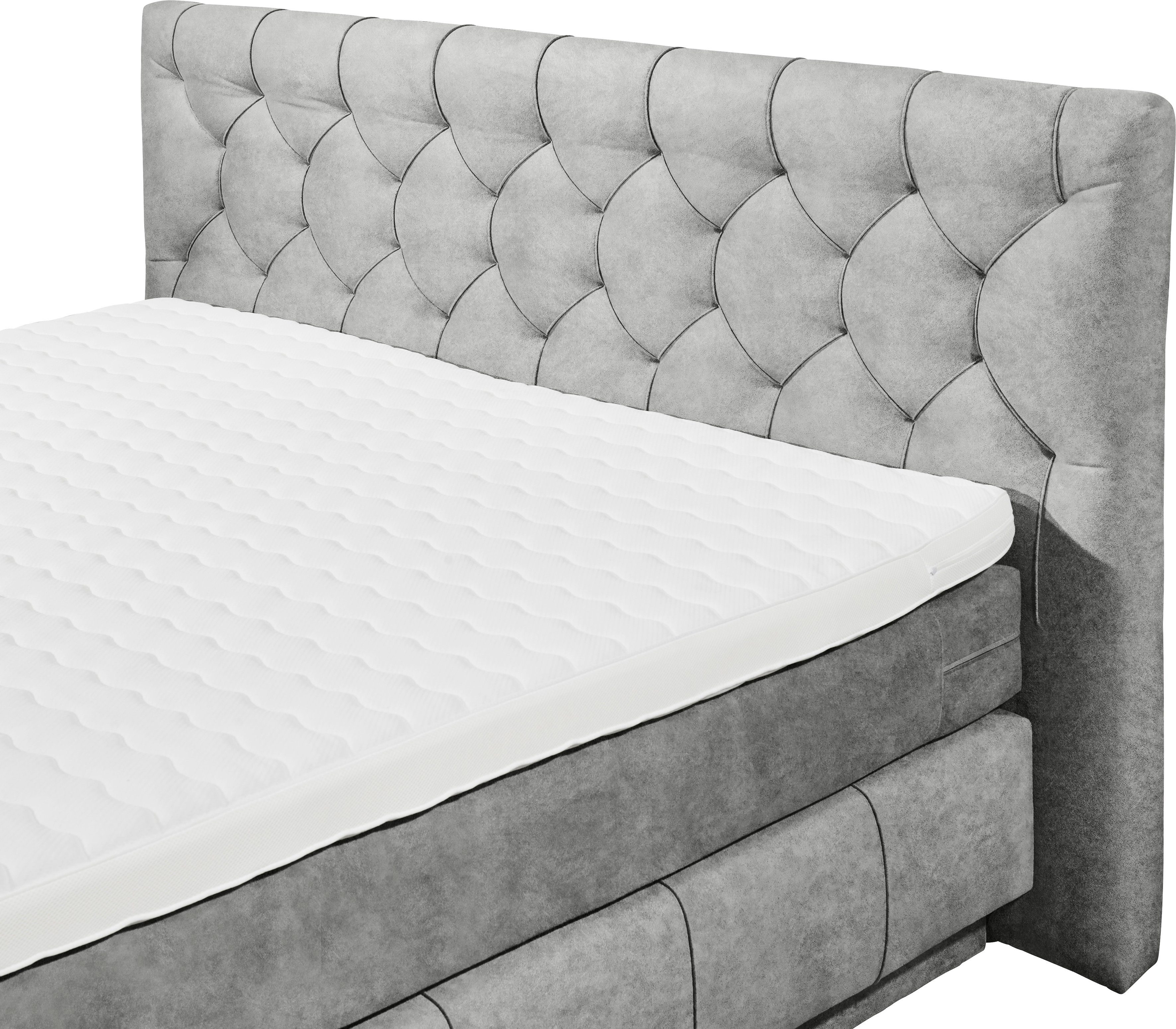 ED EXCITING DESIGN Boxspringbett Bettkästen, inkl. mit LED-Leiste Florenz, grau zwei schwebenden wahlweise