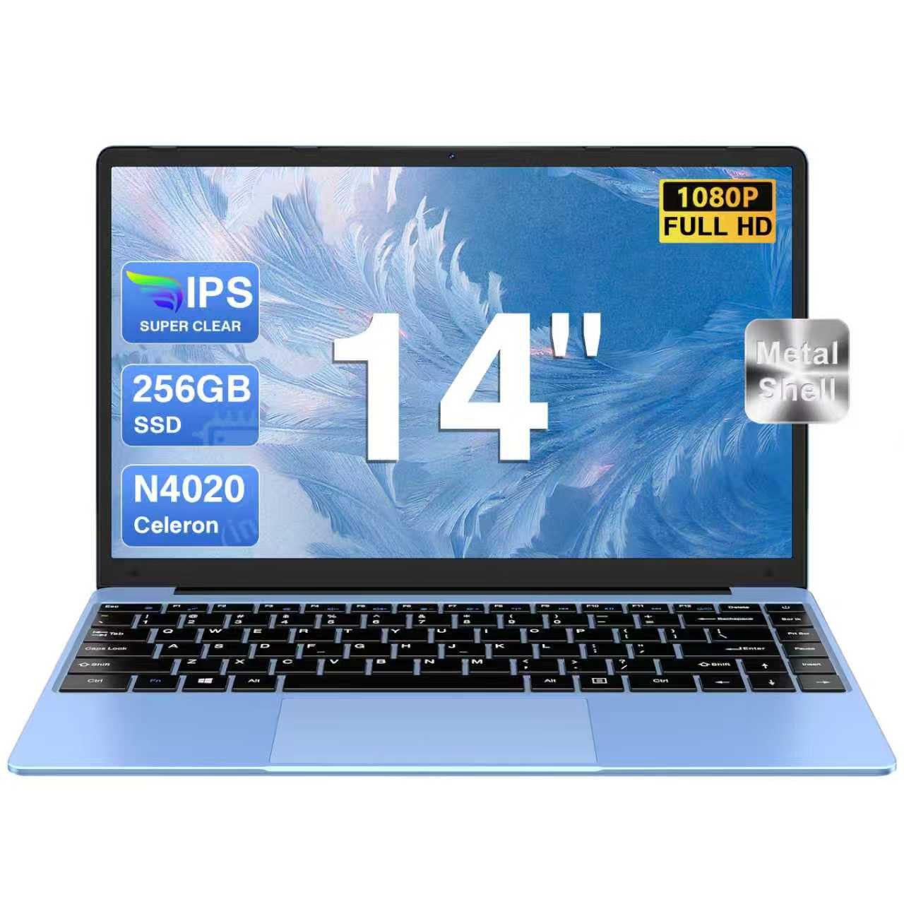 bvate Laptop, 14 Zoll, N4020, 6GB RAM, 128GB/512GB SSD Notebook Notebook (35 cm/14 Zoll, Celeron N4020 N4020 Celeron N4020, Celeron N4020, 6 GB, 128 GB SSD, 180° Drehung/Low Blue Light-Zertifizierung/Deutsche Tastaturaufkleber)