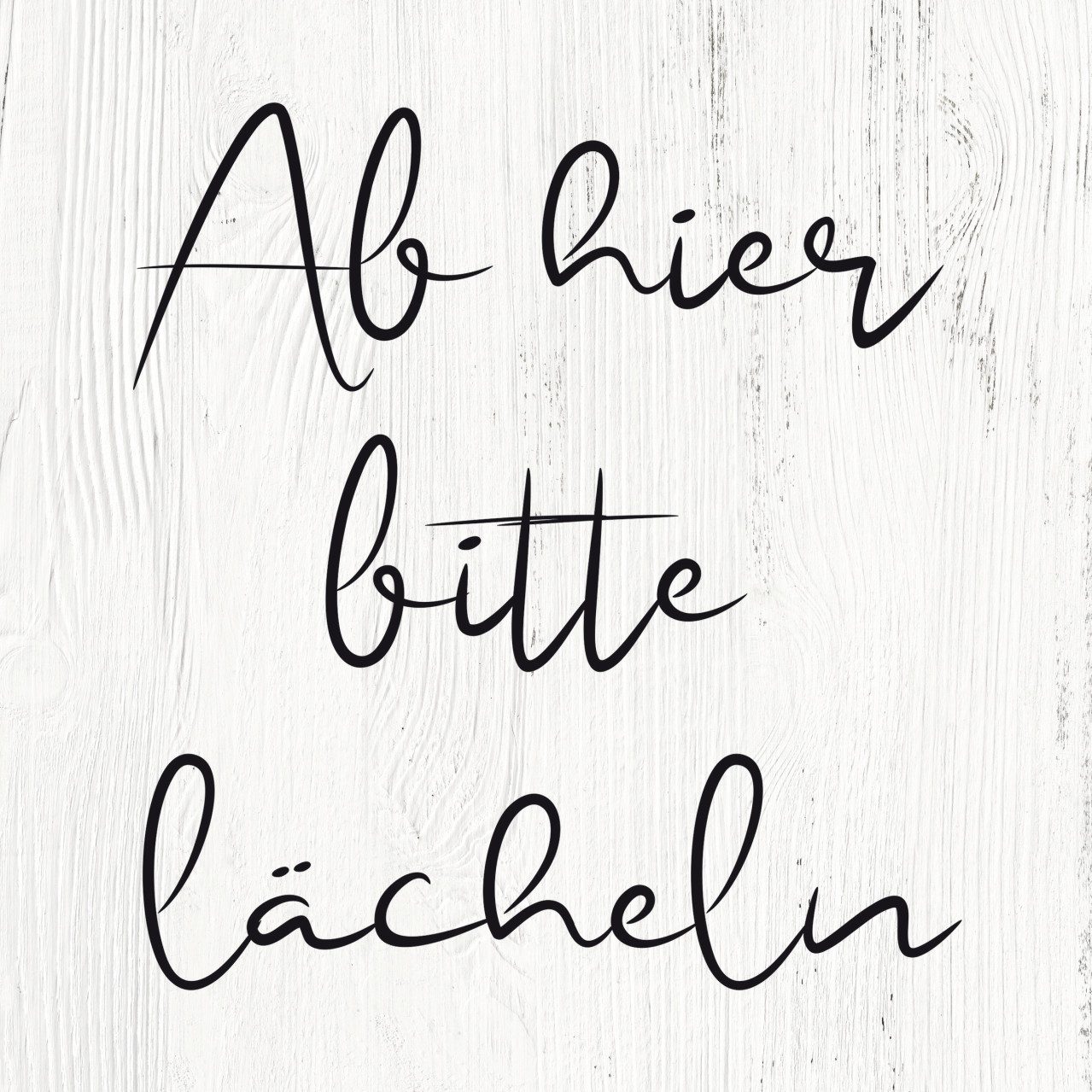 The Wall - the art of framing AG Wandbild Keilrahmenbild Bitte lächeln 30 x 30 cm, Sprüche