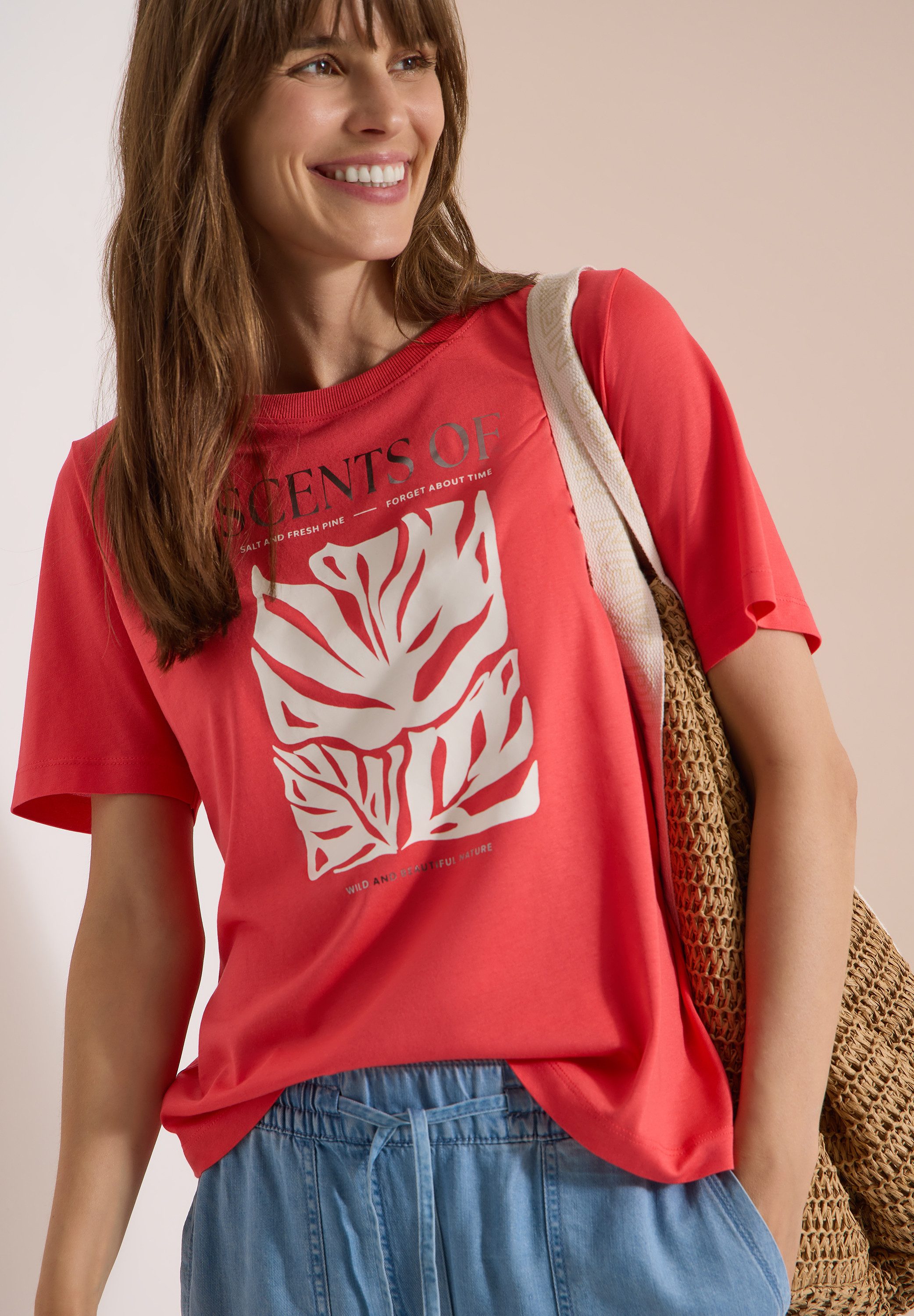 CECIL T-Shirt Sommerschirt, Rundhals, Baumwollmix mit Modal