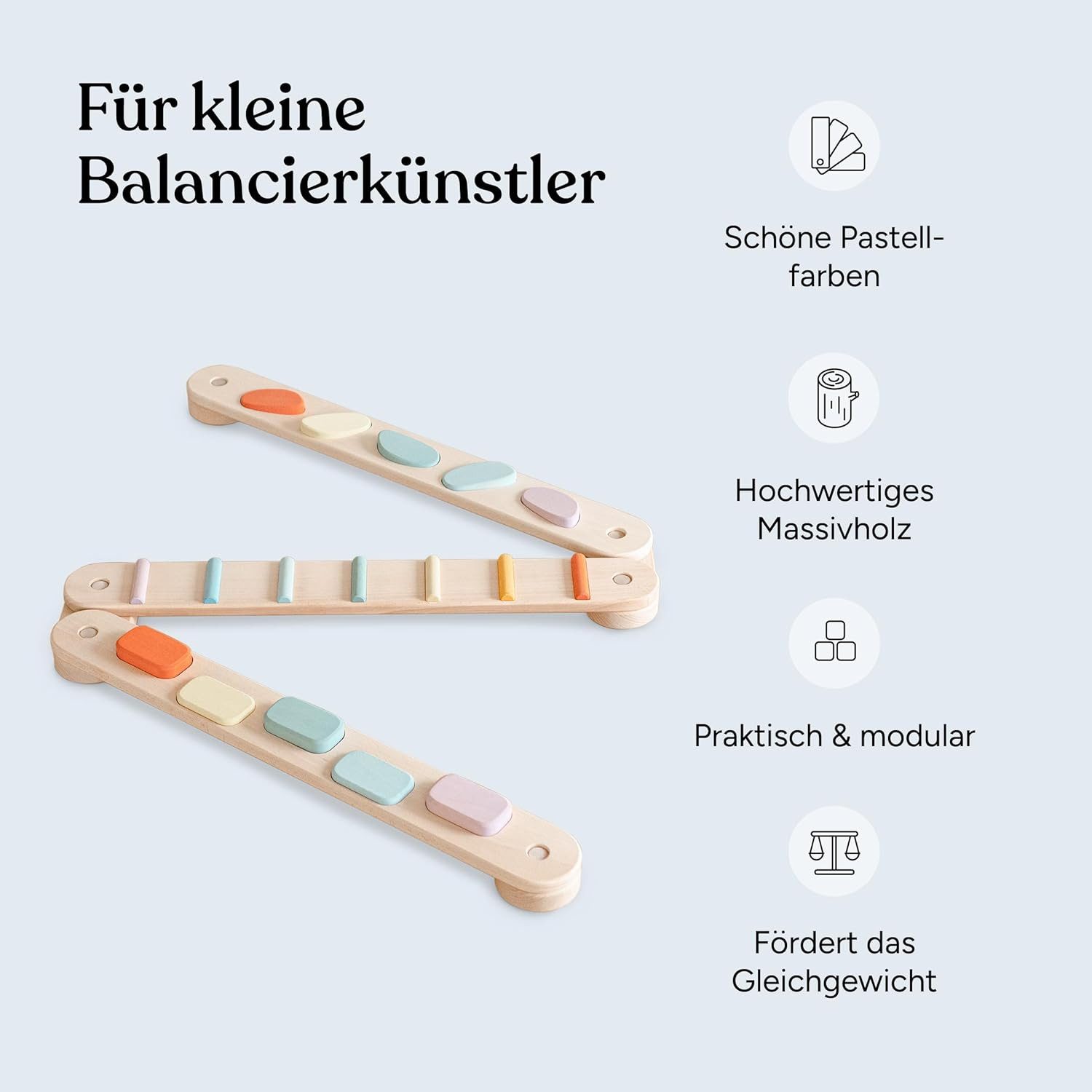 Ehrenkind Balanceboard Balancierbalken mit Hindernissen fördert Motorik für Kinder, Fördert Motorik & Gleichgewicht