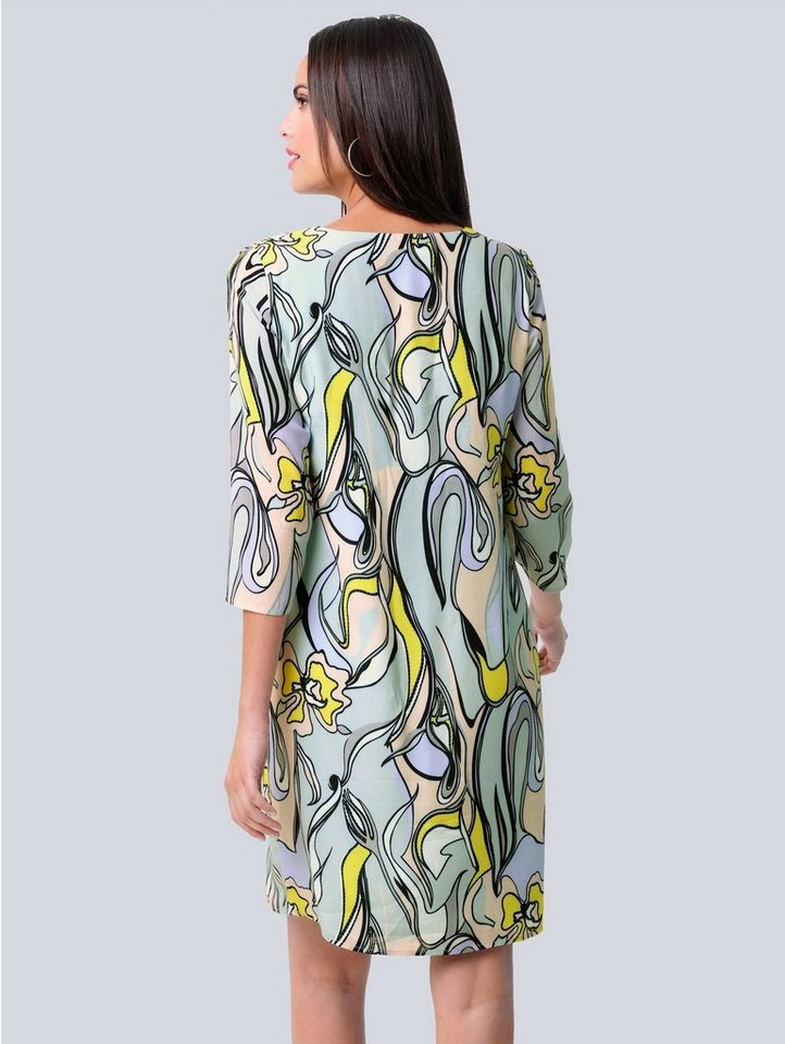 Alba Moda Kleid mit farbharmonischem Druck in grün