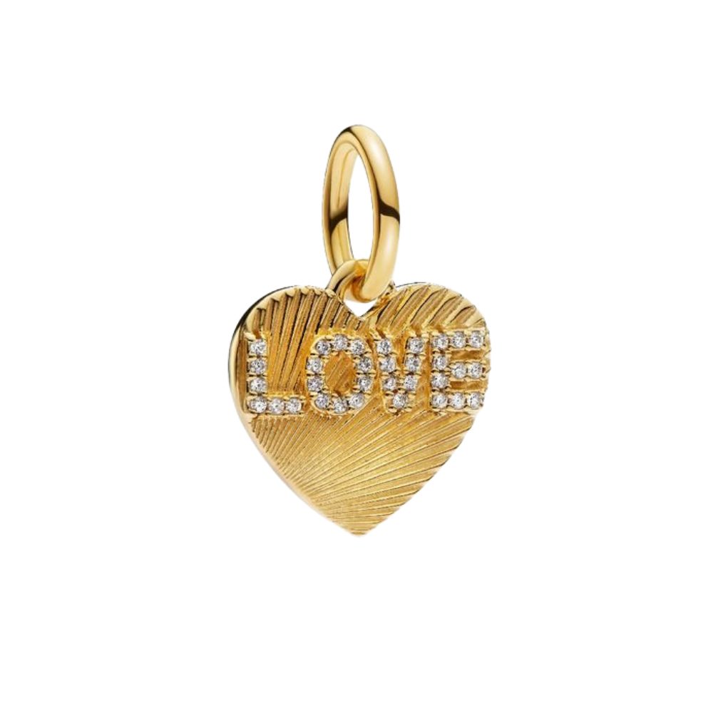 Pandora Charm Herz 763604C01, Herz, Liebe, Vergoldet, Zirkonia