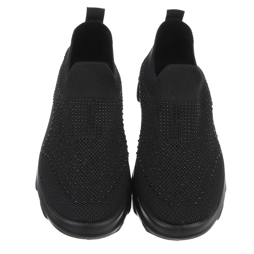 Ital-Design Damen Low-Top Freizeit Slipper (88843477) Flach Sneakers Low in Schwarz – Bild 4 von 5
