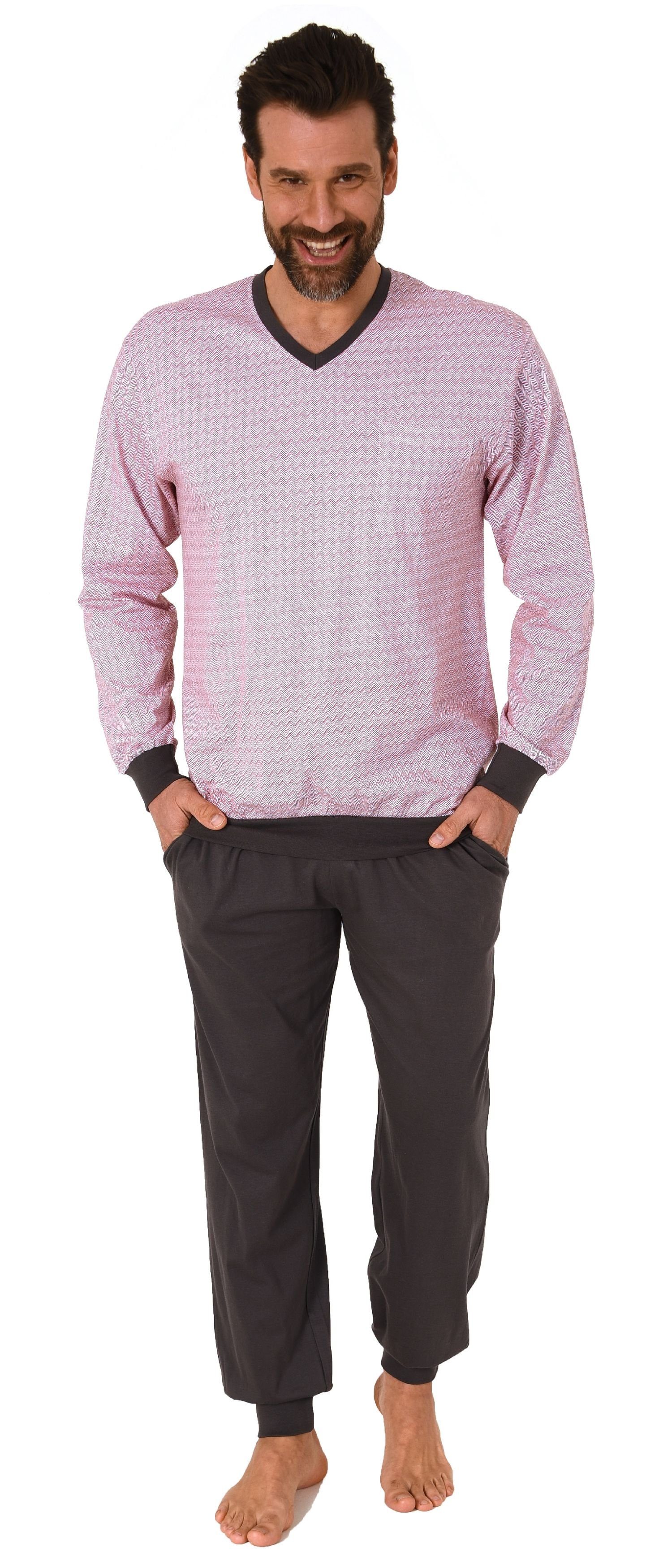 Normann Pyjama Herren langarm Schlafanzug mit günstig online kaufen