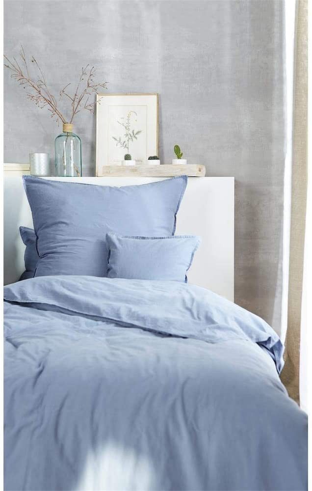 H.G. Hahn Haustextilien Bettwäsche Hahn Renforce Bettwäsche 155x220 stonewashed denim blau 123061-365, Renforce, 2 teilig