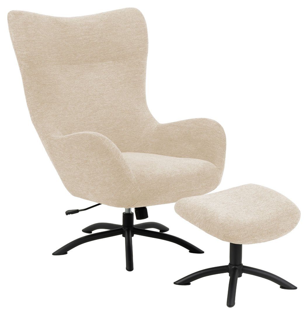 ACTONA GROUP Relaxsessel Talgarth Sessel Relaxsessel mit Hocker cremefarben (1-St)