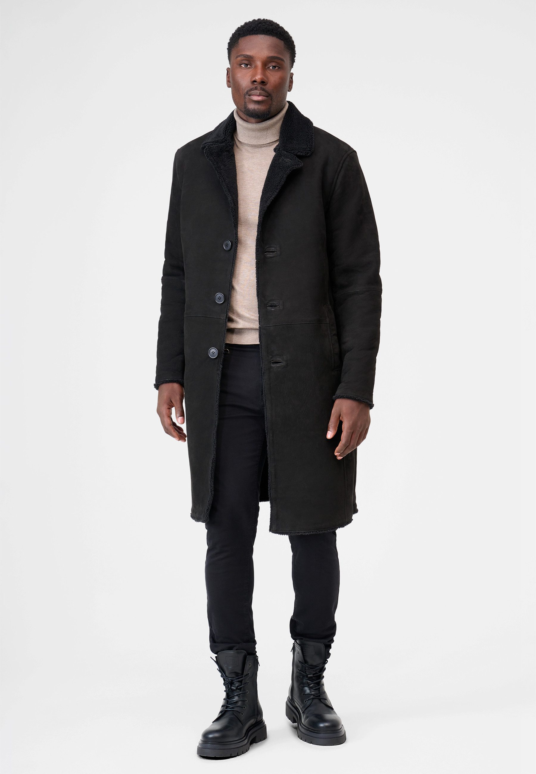 RICANO Ledermantel Leandro 100 % Lamm Velour Leder – samtig-weich & hochwer günstig online kaufen