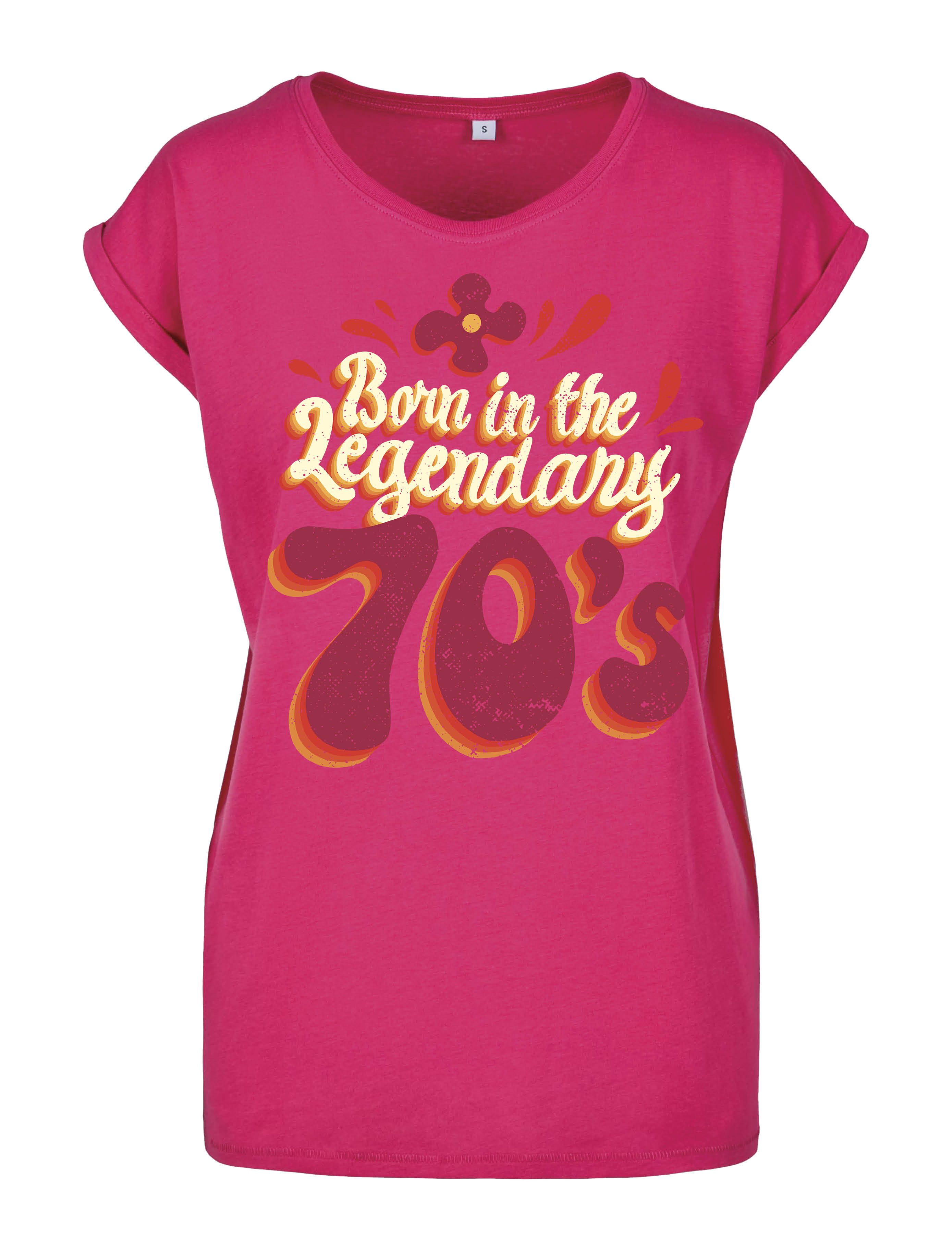 Youth Designz Print-Shirt "Born in the Legendary 70s" Damen T-Shirt Statement Geschenk Motiv mit stylischen retro Print für Frauen