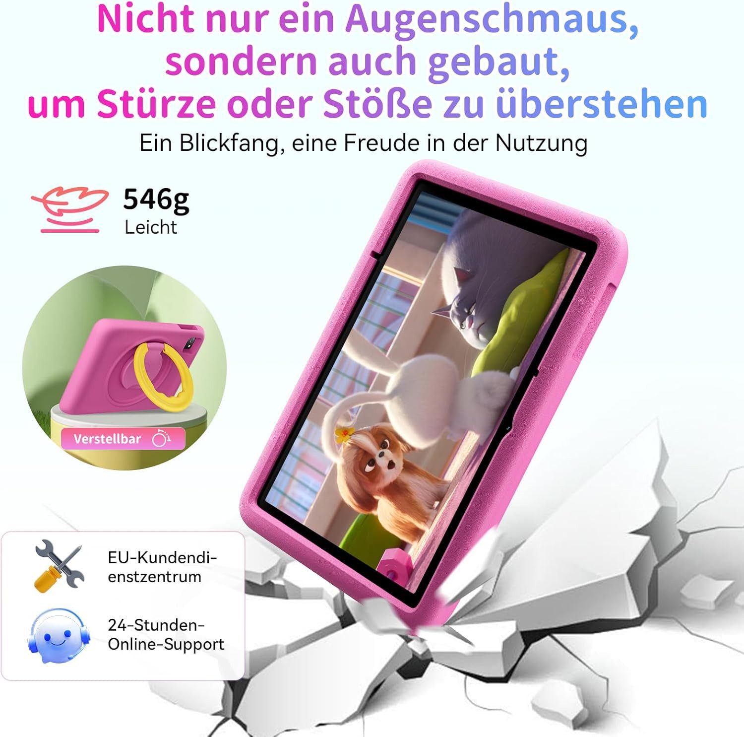 blackview Kinder Tablet 10 Zoll mit Schutzhülle, Android, WLAN, Elternkontrolle Tablet (10.1", 128 GB, Android 14, WLAN (Wi-Fi), Android 14, HD+ Display, 128GB, – Bild 3 von 5