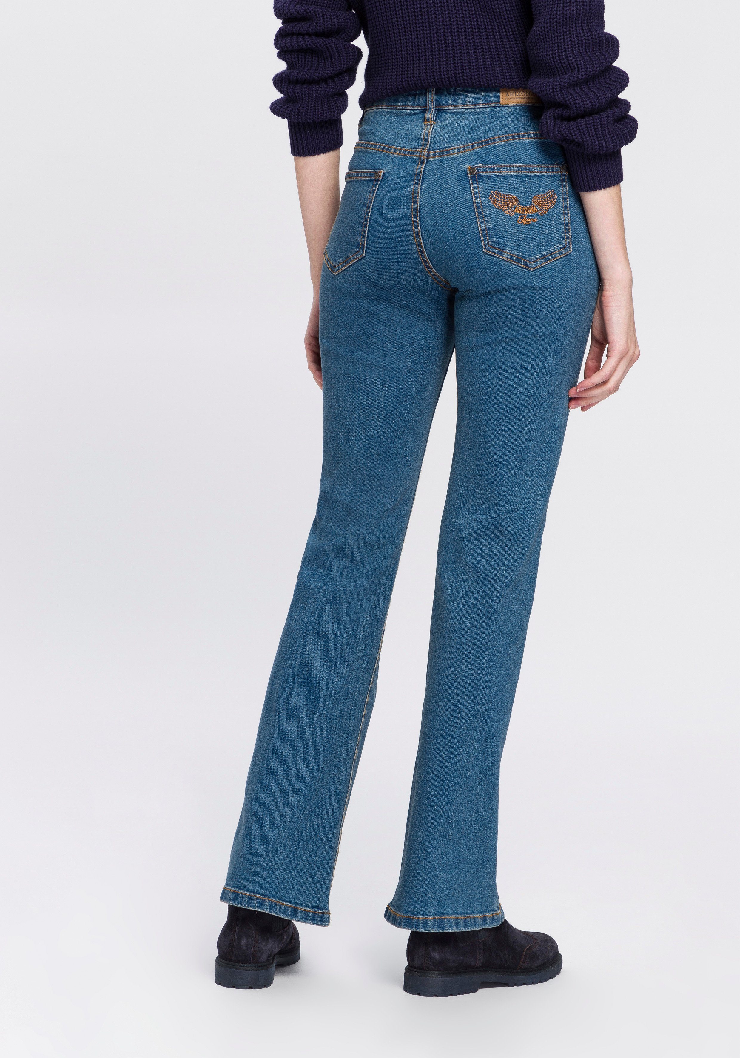 Waist Comfort-Fit blue-stone Arizona Bootcut-Jeans High