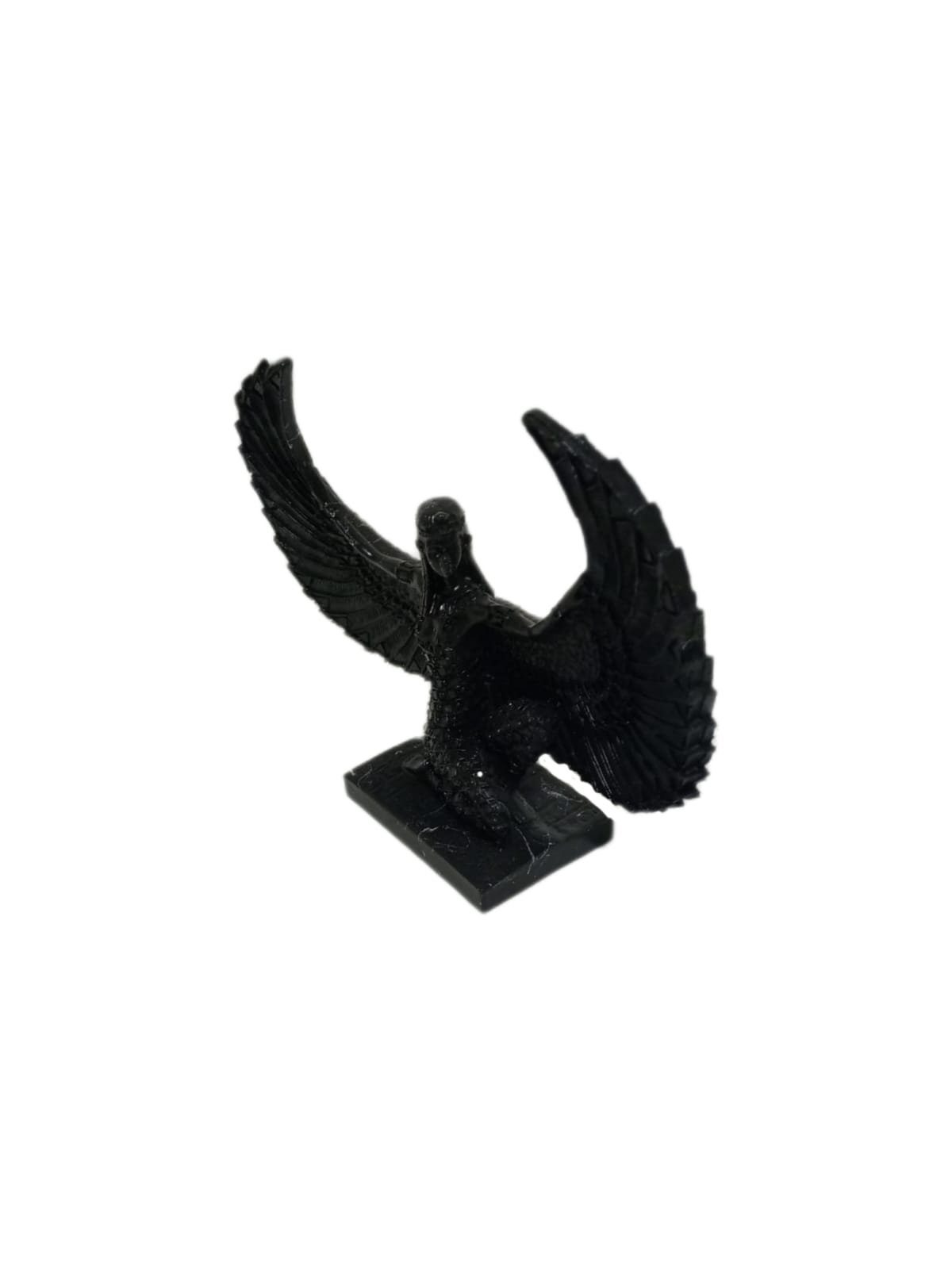 moebel17 Dekofigur mit Frau Flügel Skulptur Dekofigur Schwarz Polyresin aus Marmoroptik