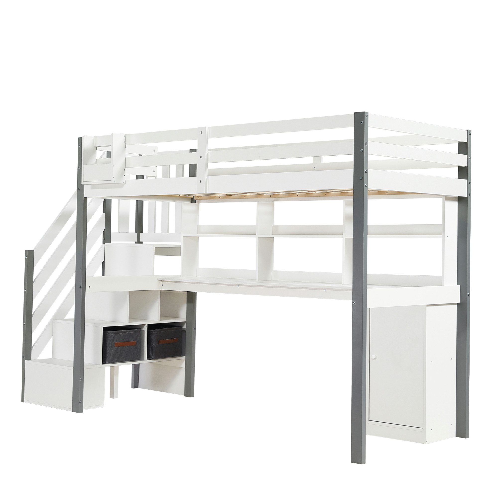 STILVORA Hochbett mit matratze und Tisch,Jugendbett günstig online kaufen