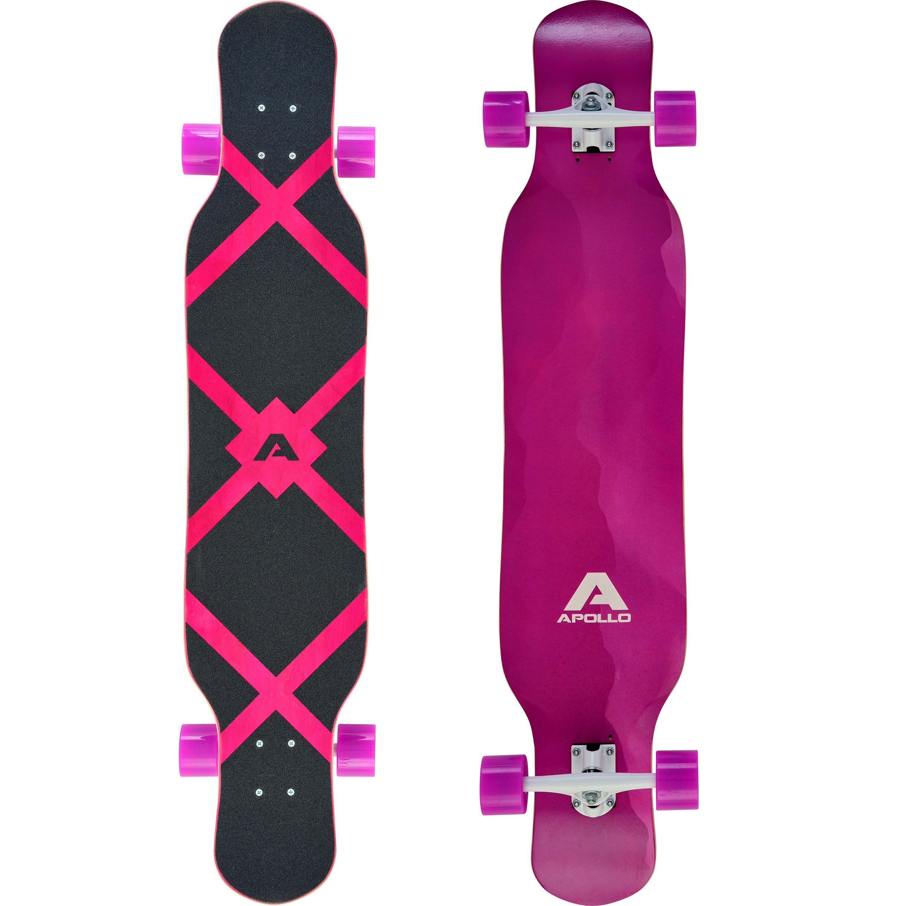 Apollo Longboard Dancer Longboard 46 Zoll inkl. T-Tool, Aus hochwertigem Holz mit Bambus, perfekt zum Dancen oder Cruisen