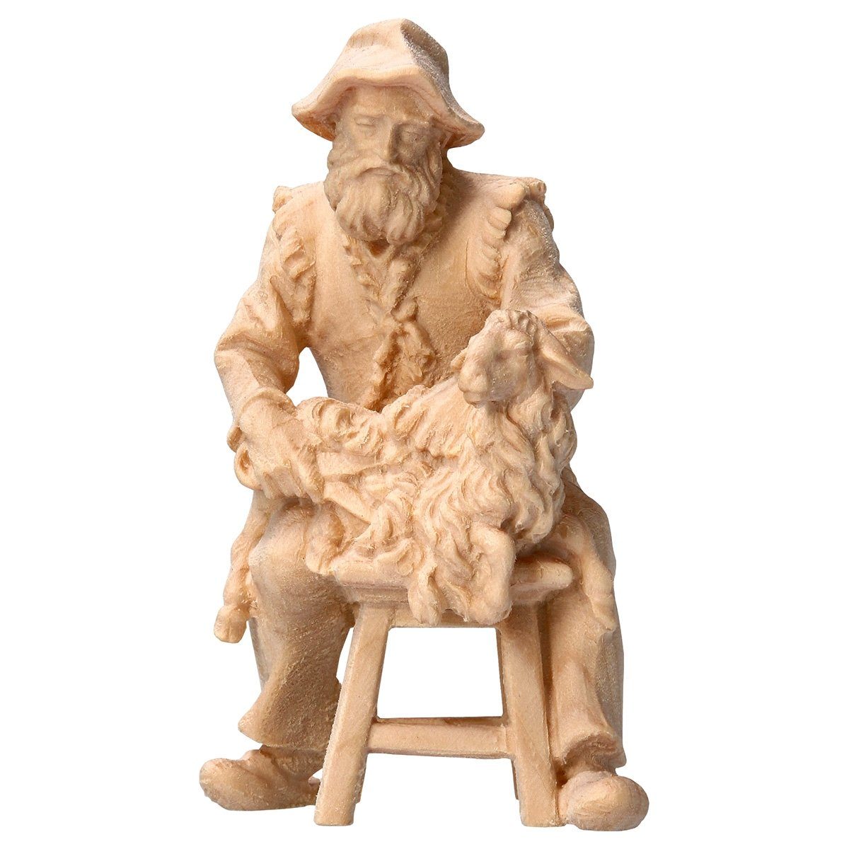 Pezzo D'oro Krippe 10cm 9er Figuren Zirbenholz aus Set, Zirbenholz Höhe aus handgeschnitzt Weihnachtskrippe Zirbe