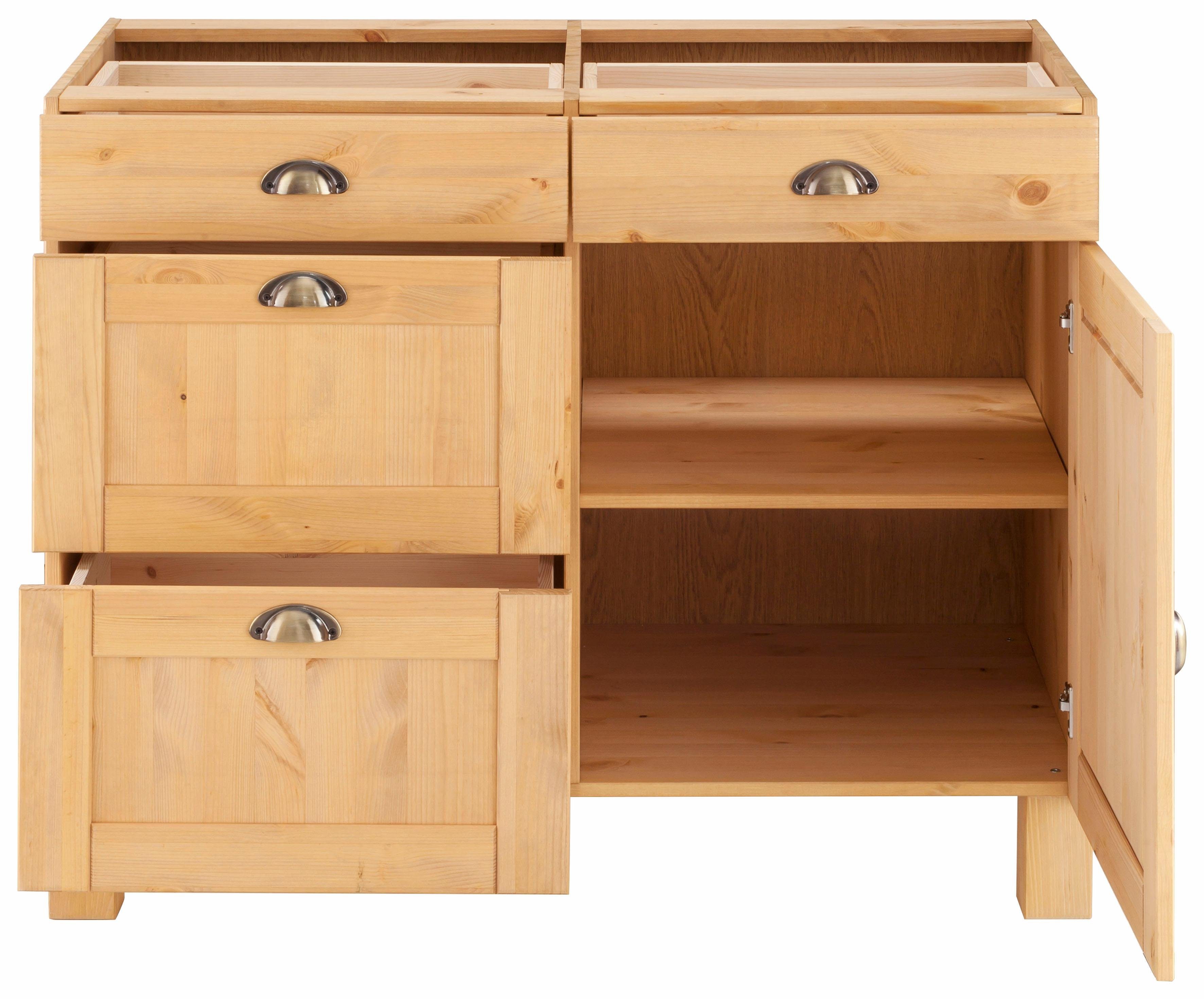 Home affaire Unterschrank Oslo 100 cm breit, ohne Arbeitsplatte, 2 Schubkästen, 2 Auszüge