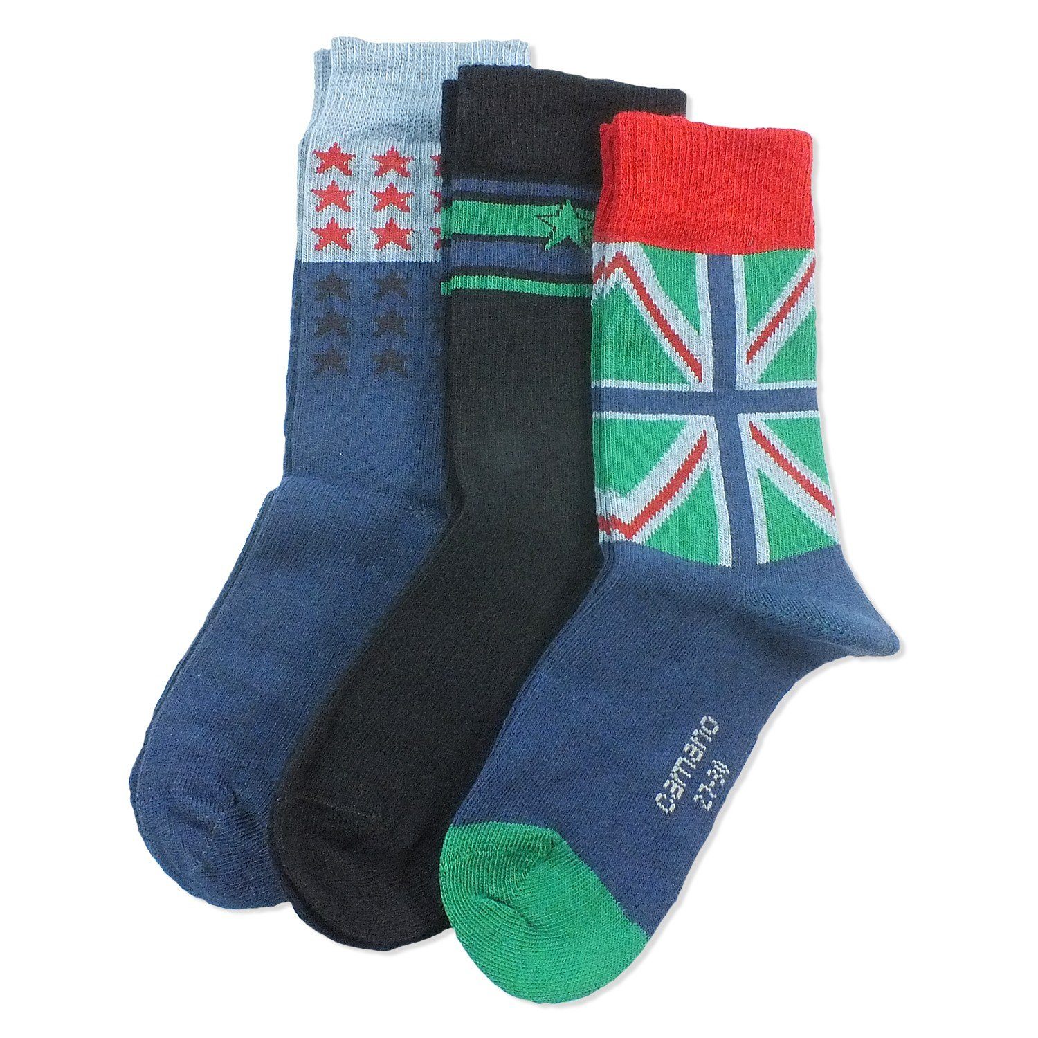 Camano Langsocken CA3831 (Packung, 3-Paar, 3 Paar) Kinder Socken, Jungen & Mädchen mit Baumwolle, Kindersocken