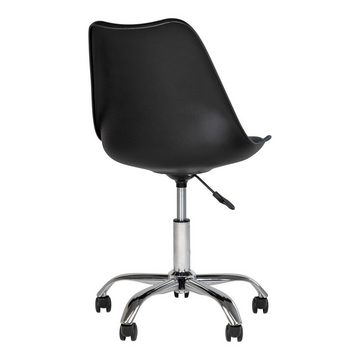 LebensWohnArt Stuhl Moderner Bürostuhl SCANDINAVIA - schwarz Drehstuhl