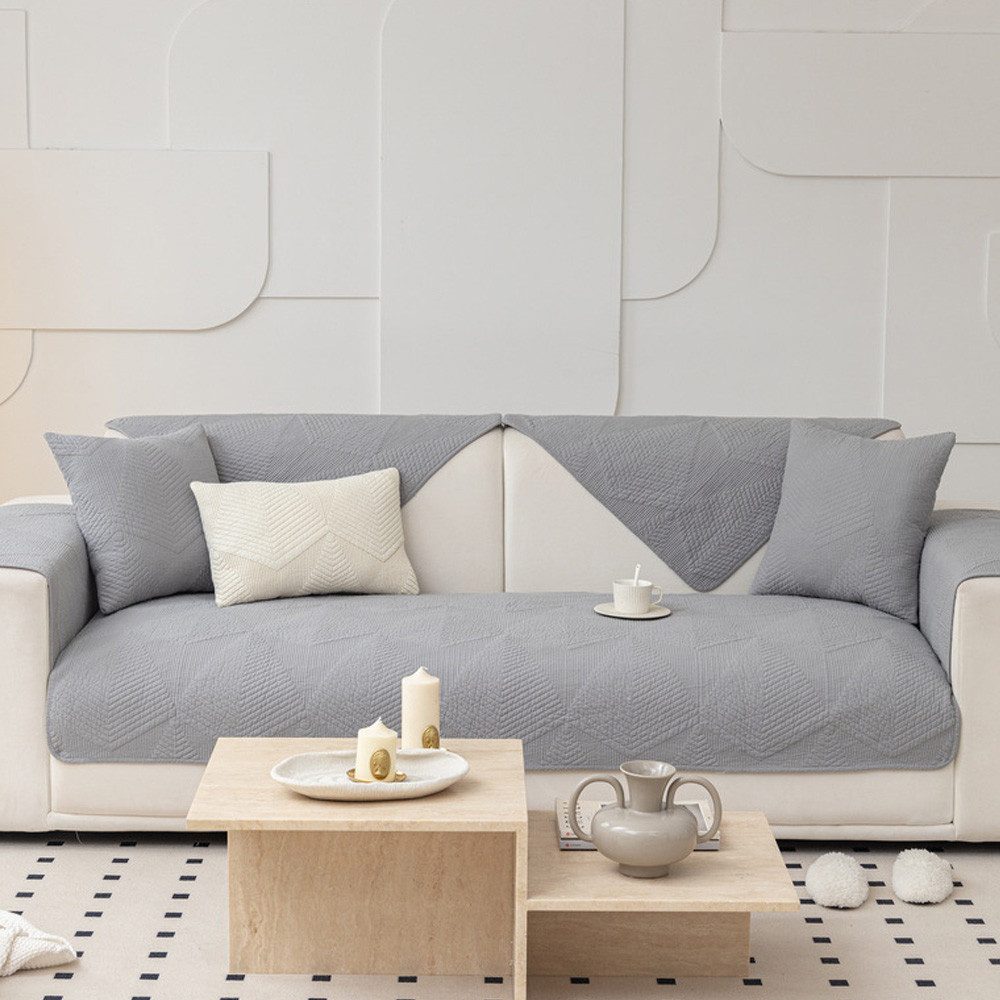 NUODWELL Sofahusse Baumwoll Sofabezug, Anti Rutsch-Couch für L Form Sofasch günstig online kaufen