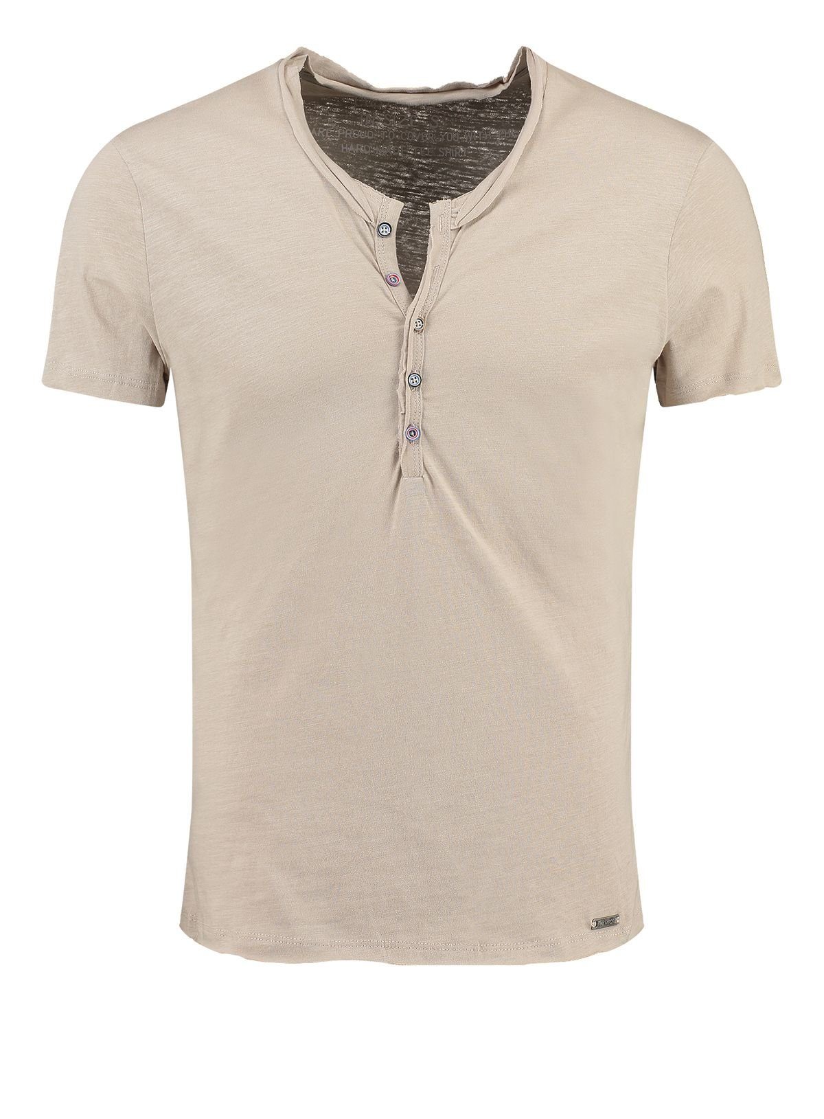 Key Largo Henleyshirt Lemonade vintage Look uni Basic MT00122 mit Knopfleis günstig online kaufen