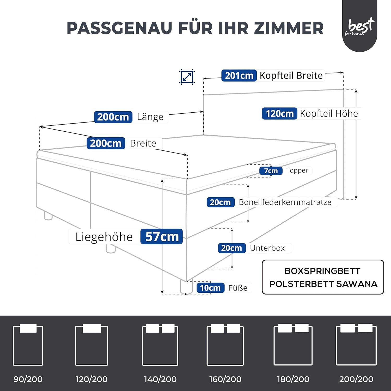 Best for Home Boxspringbett Best for Home Boxspringbett mit Bettkasten, Bon günstig online kaufen