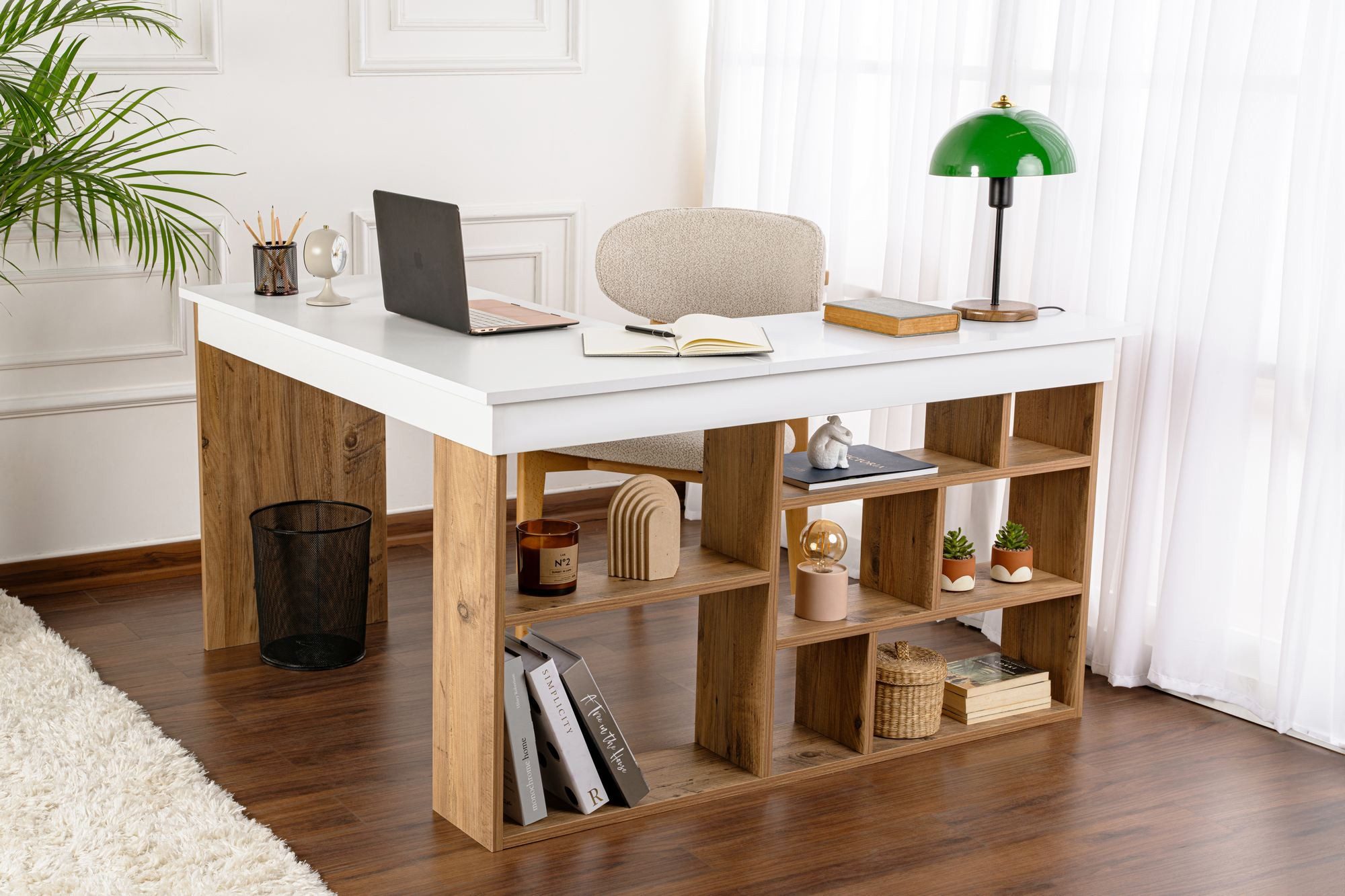 Skye Decor Arbeitstisch 100% MELAMINE COATED CHIPBOARD, 130 cm x 72 cm x 50 cm NRD1110 (Packung, 1-St., 1 Tisch), Langlebig, Kratzfest,Raffiniertes Design