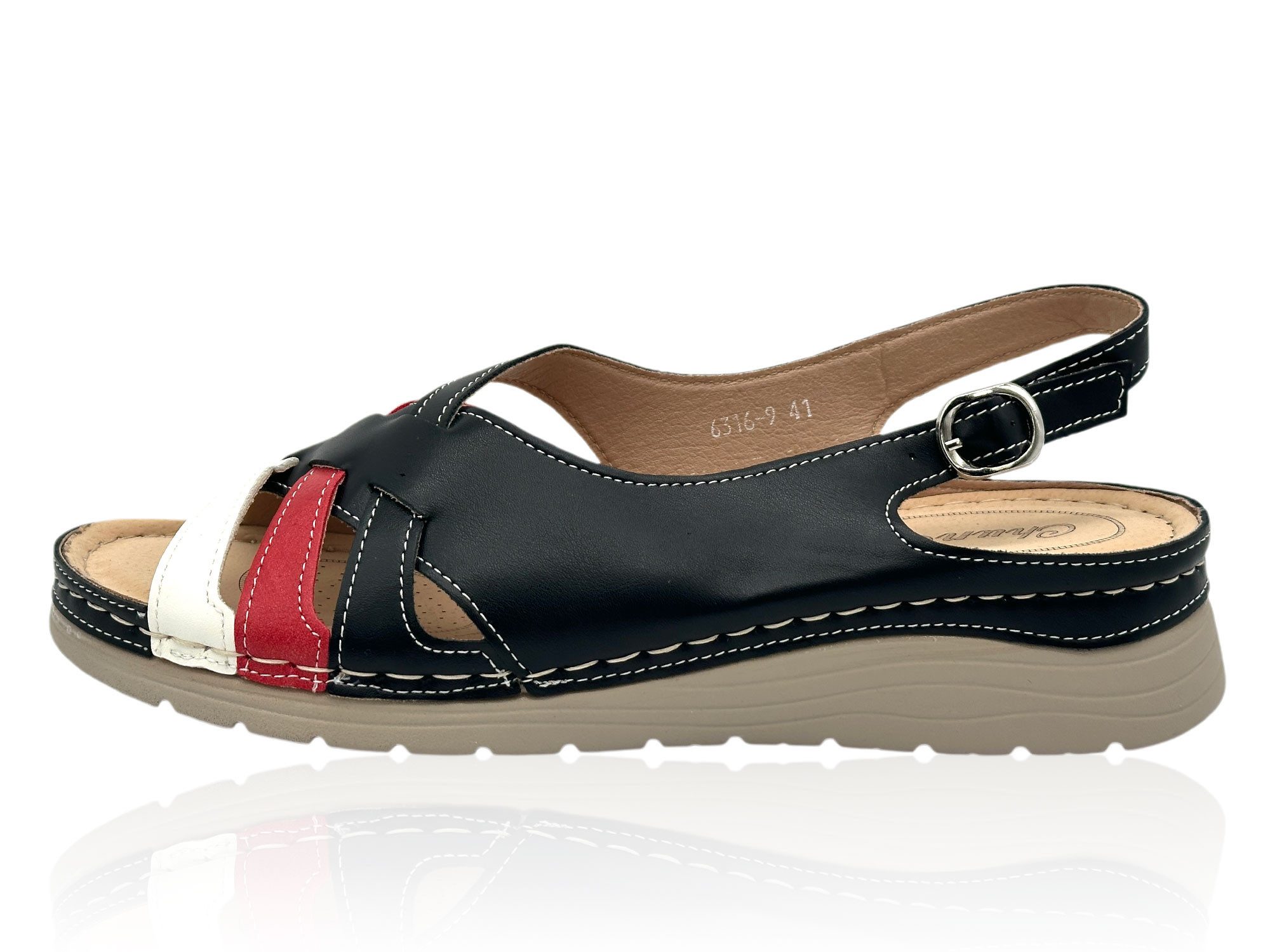 Nowaland Bequeme Damen Sandalen mit Fersenriemen Riemchensandale Stabiler Halt, weich gepolstert, flexibel und leicht