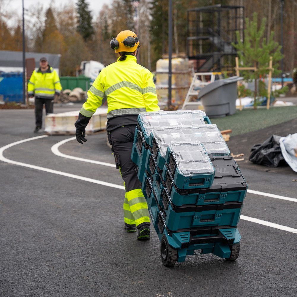 Makita Werkzeugtrolley MAKTRAK L »P-91001« max. 113 kg, 81,9 L, 23 cm Ø Räder, Gecko-Grip, Effizientes Be- und Entladen mit dem MAKTRAK Koffer Sortiment