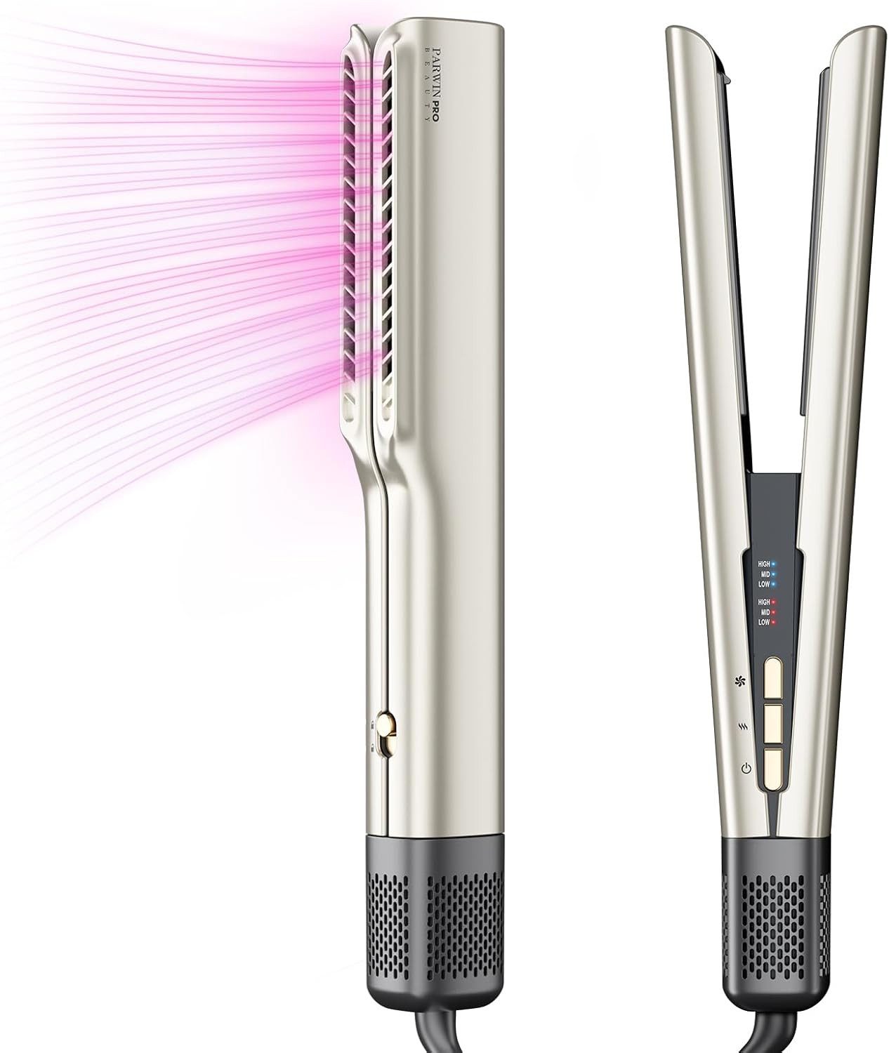 PARWIN PRO BEAUTY Glätteisen Ionen Air Haarglätter ohne Heizplatten für nasses Haar, Luft Glätteisen mit Ionen Technologie Anti Frizz Styler 1200W