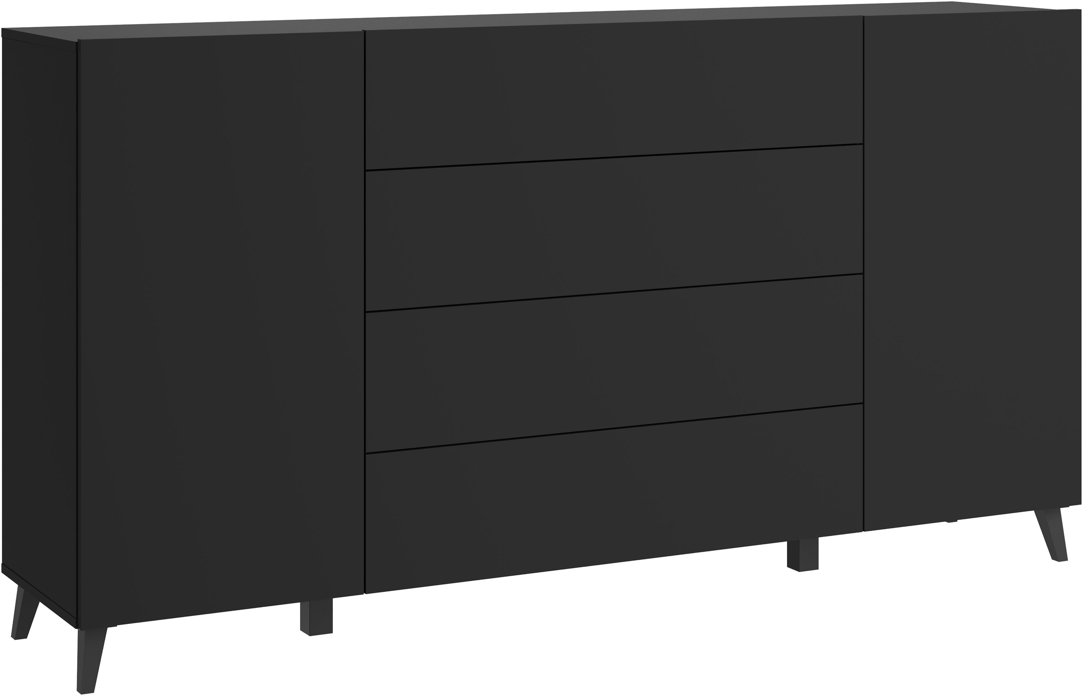 Home affaire Sideboard Phuket 180 cm breit, modernes Design mit Stauraum (1 St), Kommode mit 2 Türen, 4 Schubladen und verstellbaren Einlegeböden