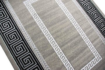 Teppich Designer Teppich Wohnzimmerteppich Mäander Muster grau schwarz, Carpetia, rechteckig, Höhe: 11 mm