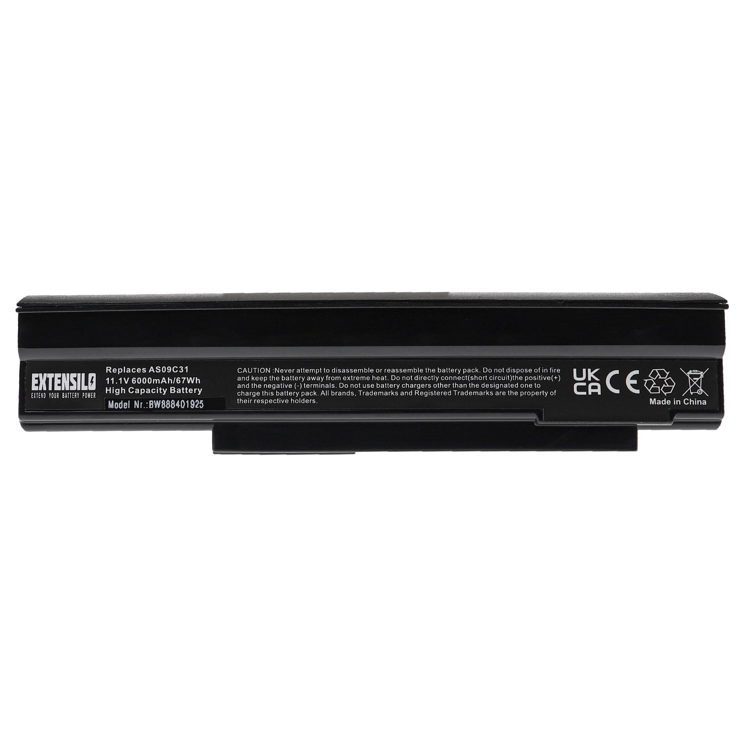 Extensilo Ersatz für Acer BT.00607.073 für Notebook / Computer (6000mAh, 11,1V, Laptop-Akku 6000 mAh