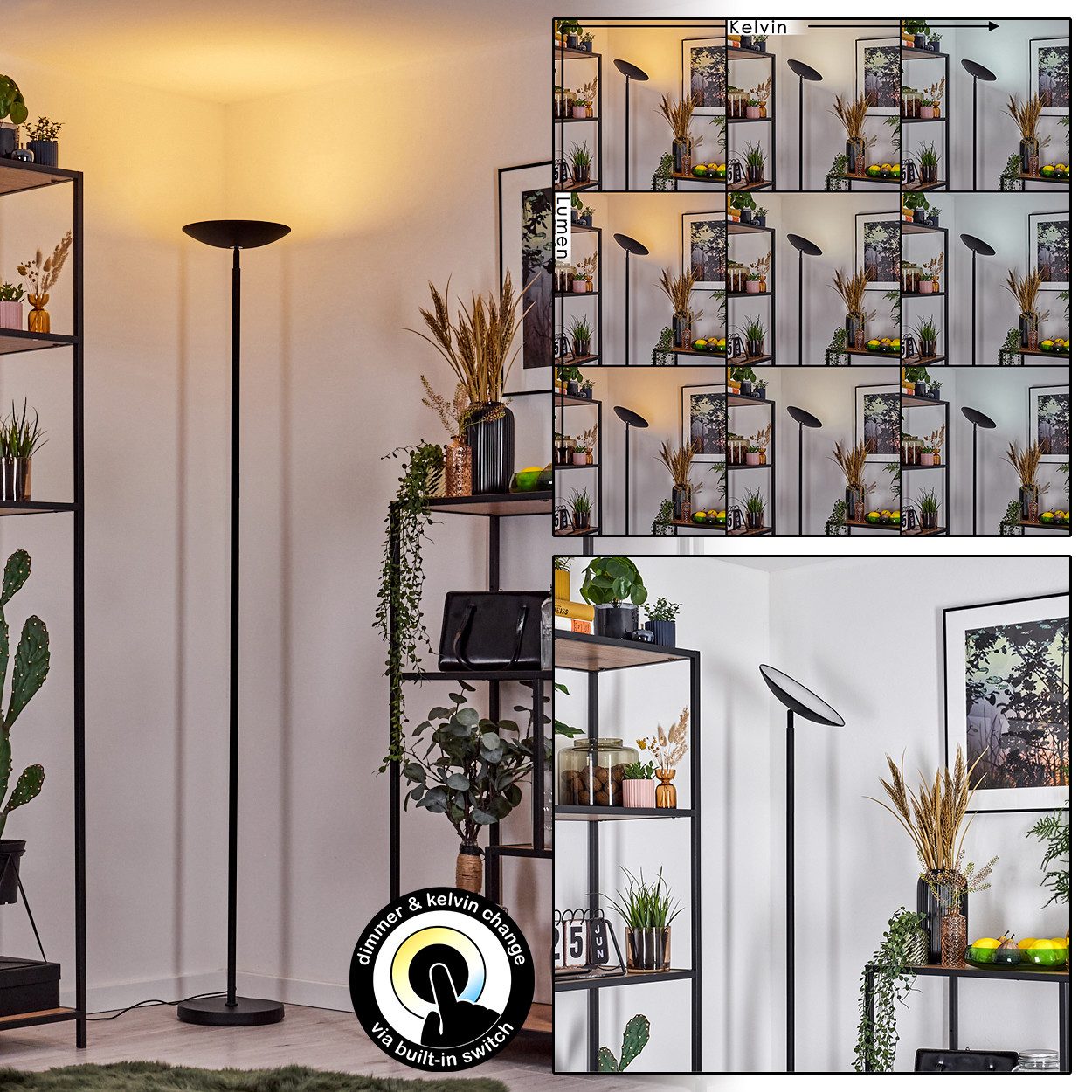 hofstein Stehlampe dimmbare Stehlampe im modernen Design Ø 25 cm, ohne Leuc günstig online kaufen