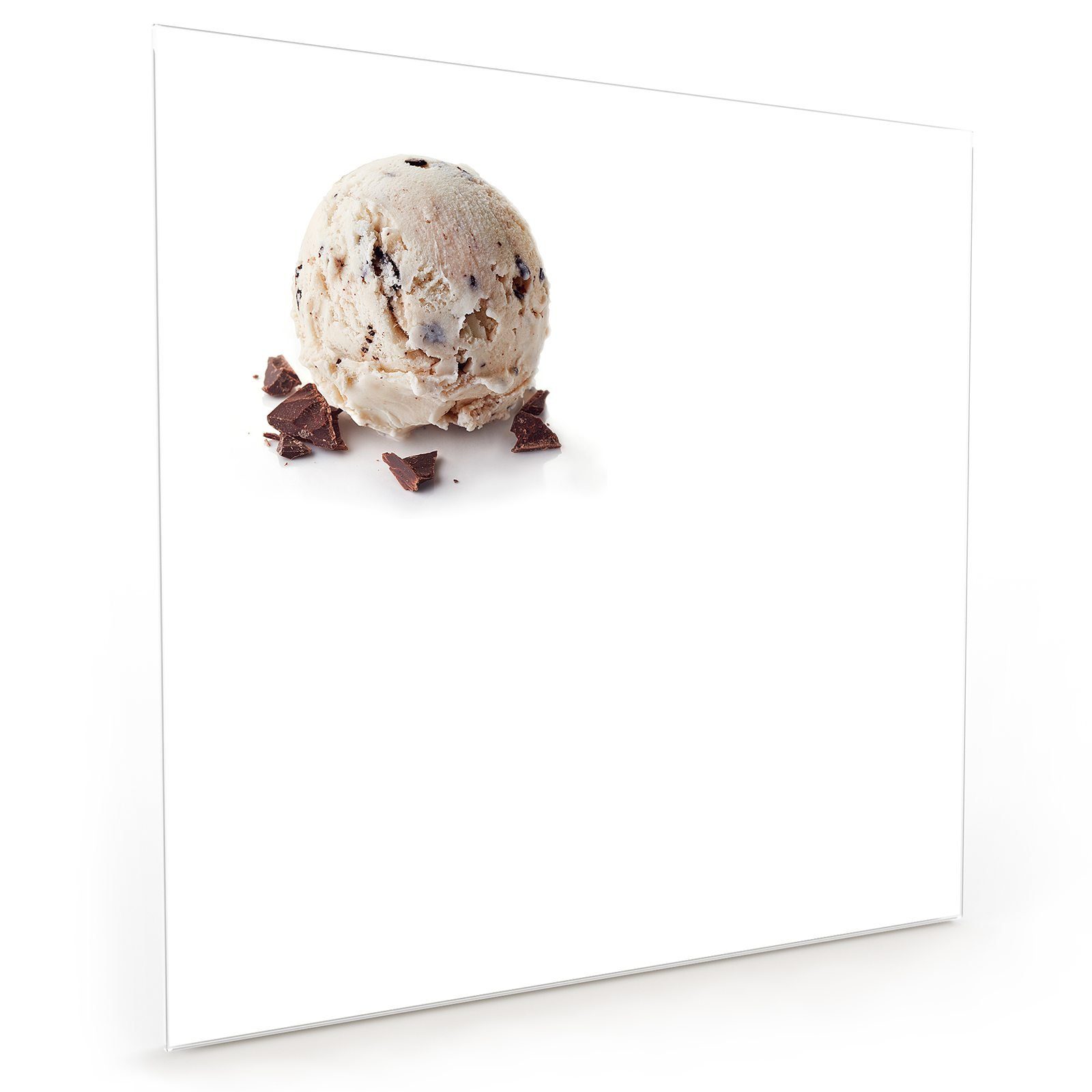 Motiv Glas Spritzschutz mit mit Küchenrückwand Schokolade Küchenrückwand Primedeco Eiskugel