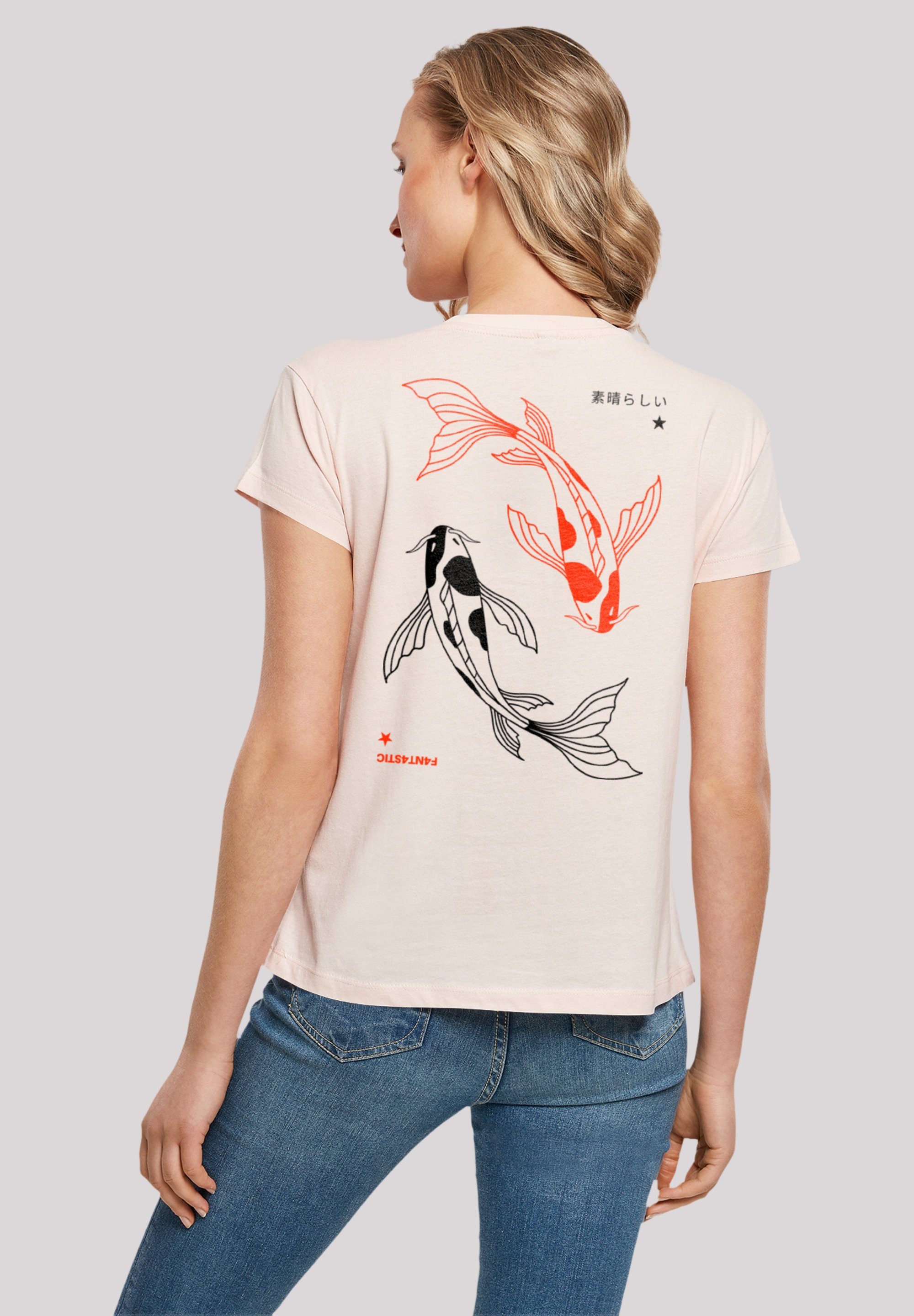 F4NT4STIC T-Shirt Koi Karpfen Japan Print, Fällt weit aus, bitte eine Größe  kleiner bestellen