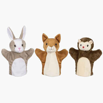 goki Handpuppe Handpuppen Eichhörnchen, Hase und Igel (Spar-Set, 3-tlg., Eichhörnchen, Hase und Igel), für Spaß und kreatives Spielen