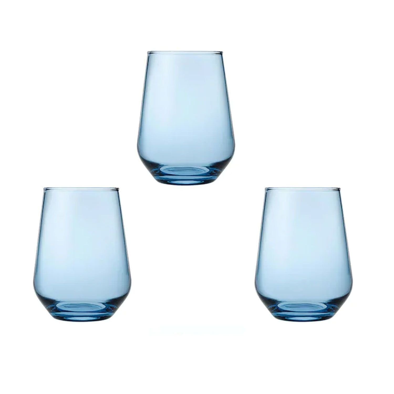 Pasabahce Glas AllegraT 41536T 3er Set Türkis Trinkgläser Gläser-Set Kaffee Cocktail, 3-tlg.