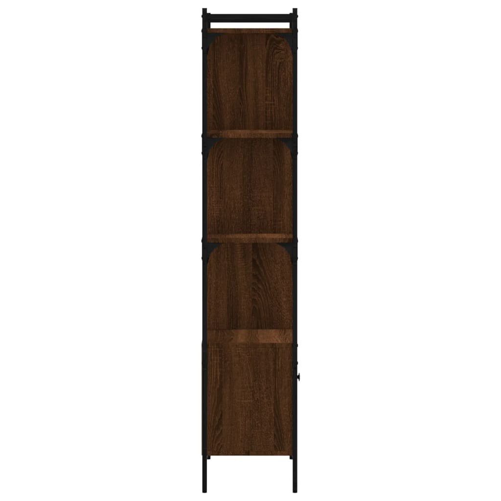 vidaXL Bücherregal Bücherregal mit Holzwerkstoff, Braune 44,5x30x154,5 Eiche Braun cm Tür Eiche 1-tlg