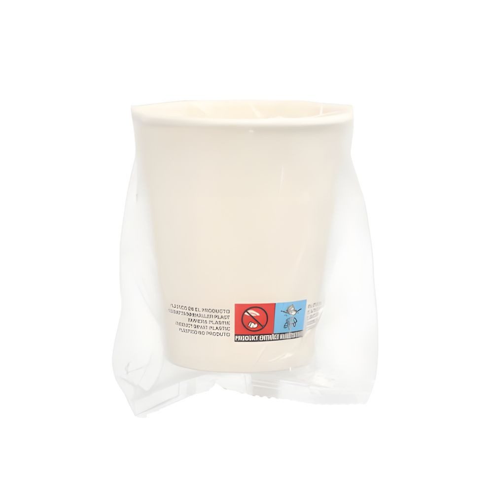 PAPSTAR Einwegbecher 500 x Trinkbecher, Pappe 0,2 l Ø 8 cm, 9,2 cm weiss einzeln gehüllt, Pappe, beschichtet