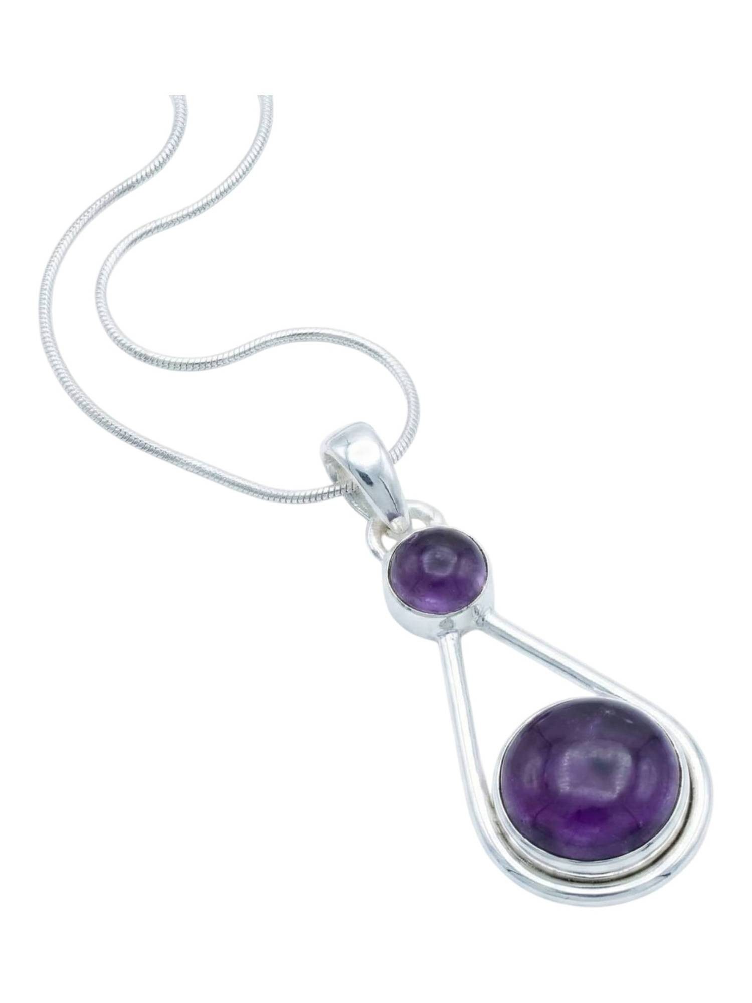 Kette mit Anhänger HATA aus 925 Silber mit Amethyst