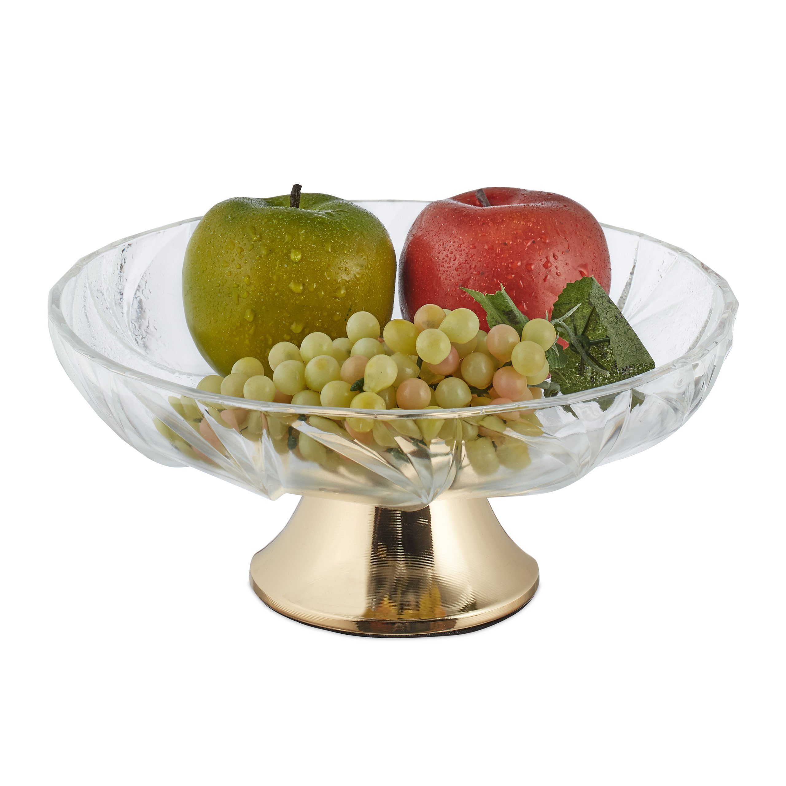 relaxdays Obstschale »Glasschale mit goldenem Standfuß«, Glas online kaufen  | OTTO