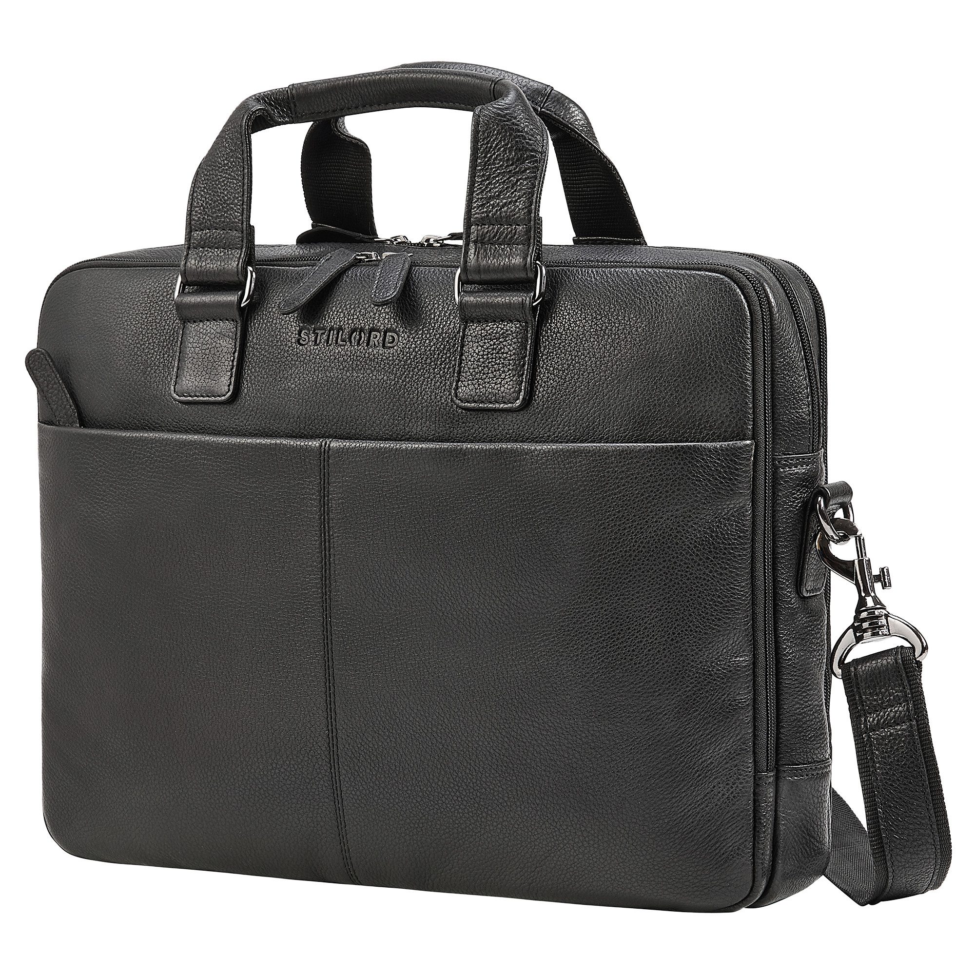 STILORD Laptoptasche "Oslo" Laptoptasche 15.6 - 18 Zoll Herren Leder mit zwei Laptopfächern