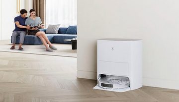 ECOVACS Nass-Trocken-Saugroboter DEEBOT T20 OMNI, 45 W, 6000PA, Auto-Mopp-Hebefunktion, OMNI Reinigungsstation, Weiss/Silber