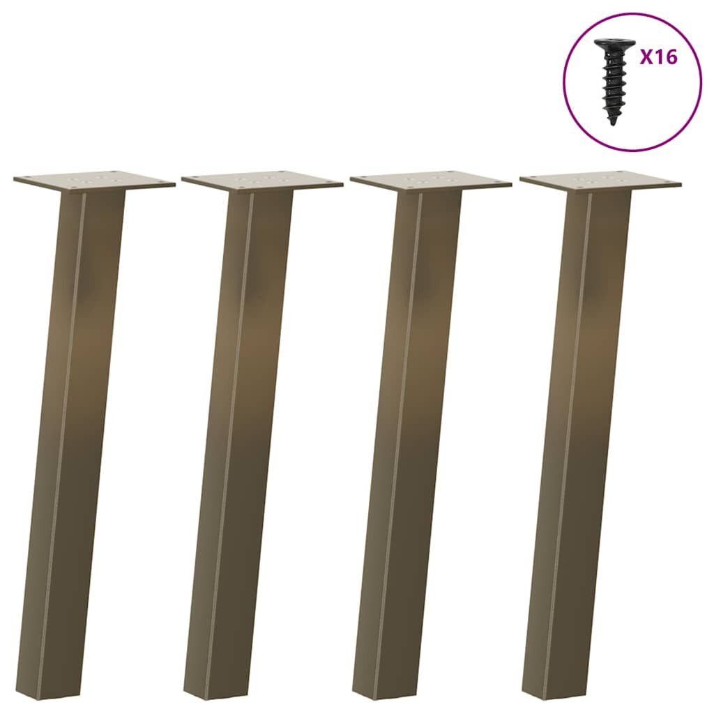vidaXL Tischbein Couchtischbeine 4 Stk. Naturstahl 30 cm Stahl