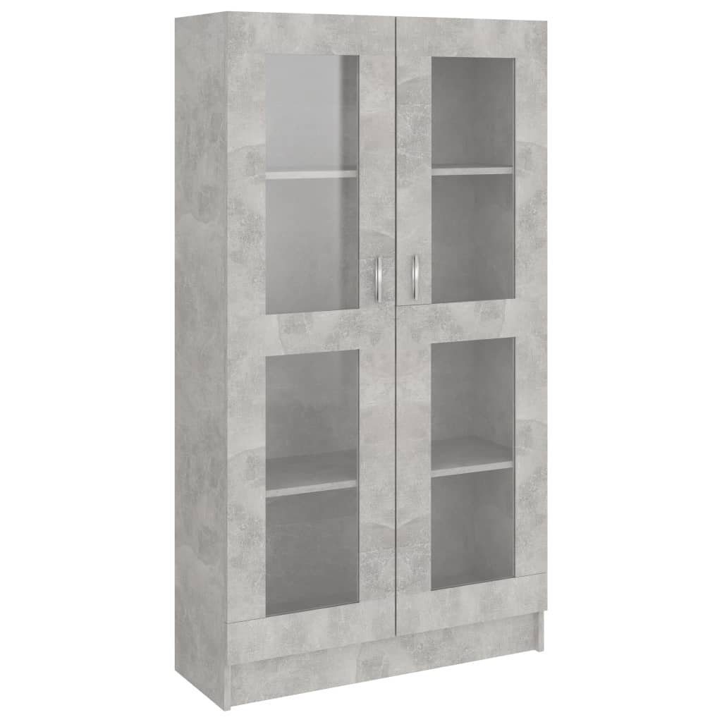 vidaXL Vitrine NA Bücherschrank Vitrinenschrank Vitrine Betongrau 82,5x30,5x150 cm Sp
