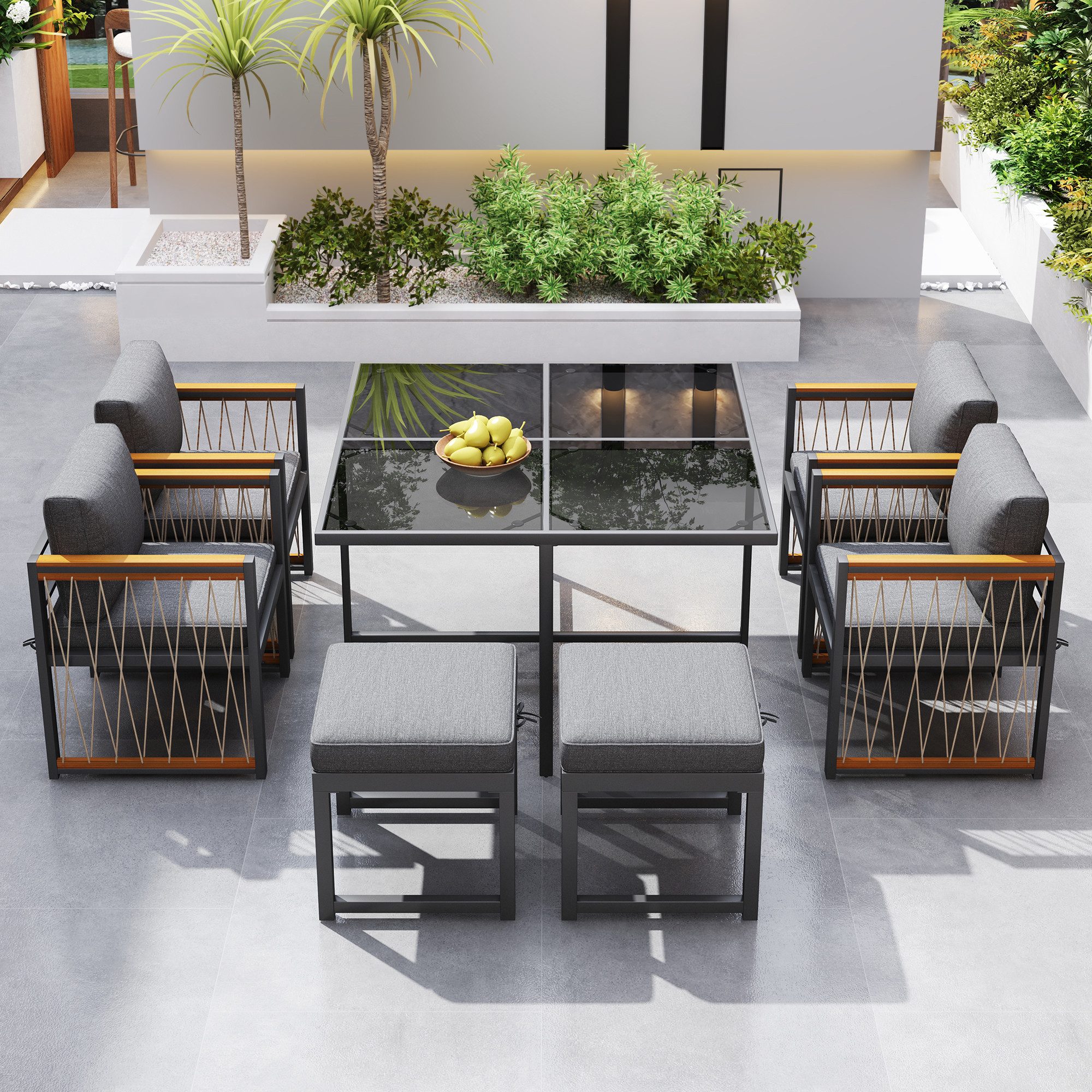 Flieks Sitzgruppe, (7-tlg), 6-Sitzer Gartenmöbel Esstisch- günstig online kaufen